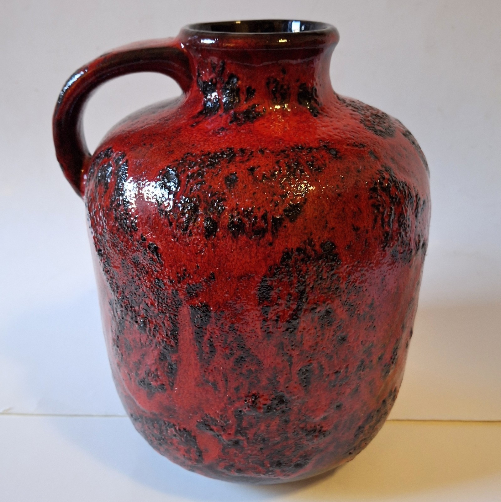 4 German 1960s Mid Century Modern GRAFLICH ORTENBURG Lava Glaze Art Pottery Vase