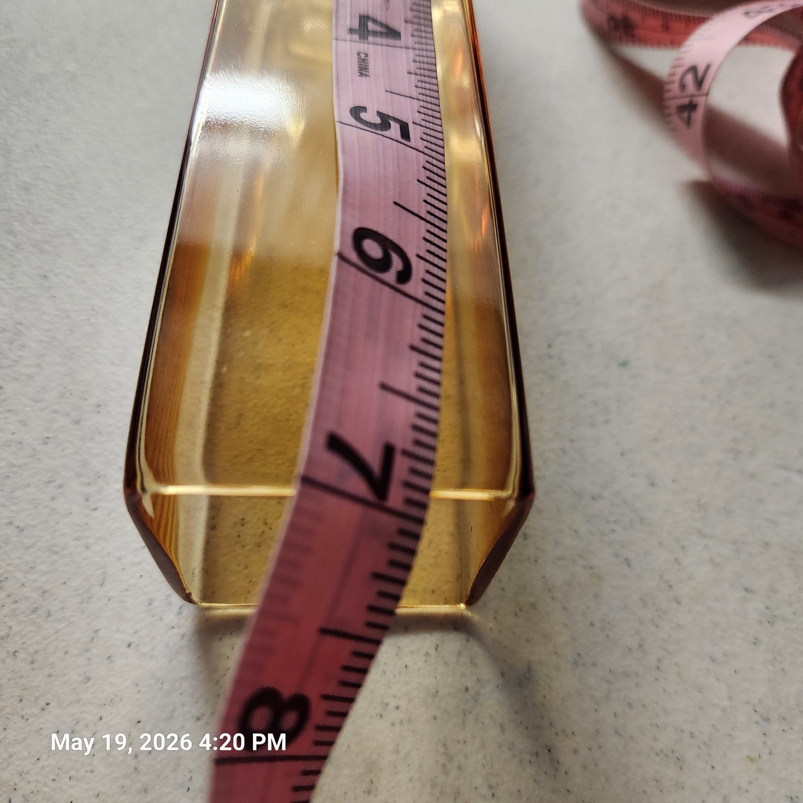 Amber Square Vase About 10 Inches Tall