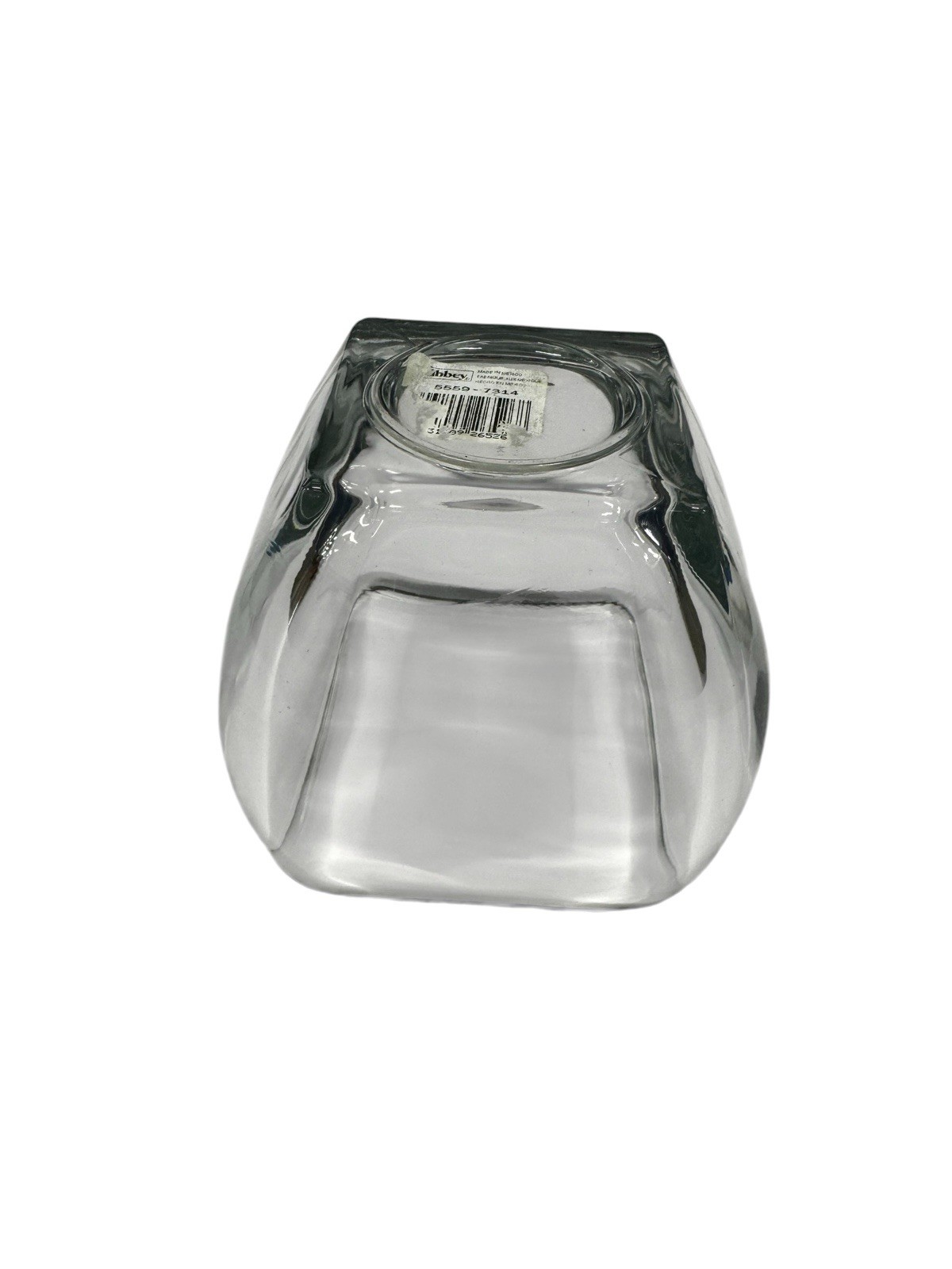 Libbey Heavy Glass Vase Clear Curved Tapered Large Square Votive Bowl 4.75″ New