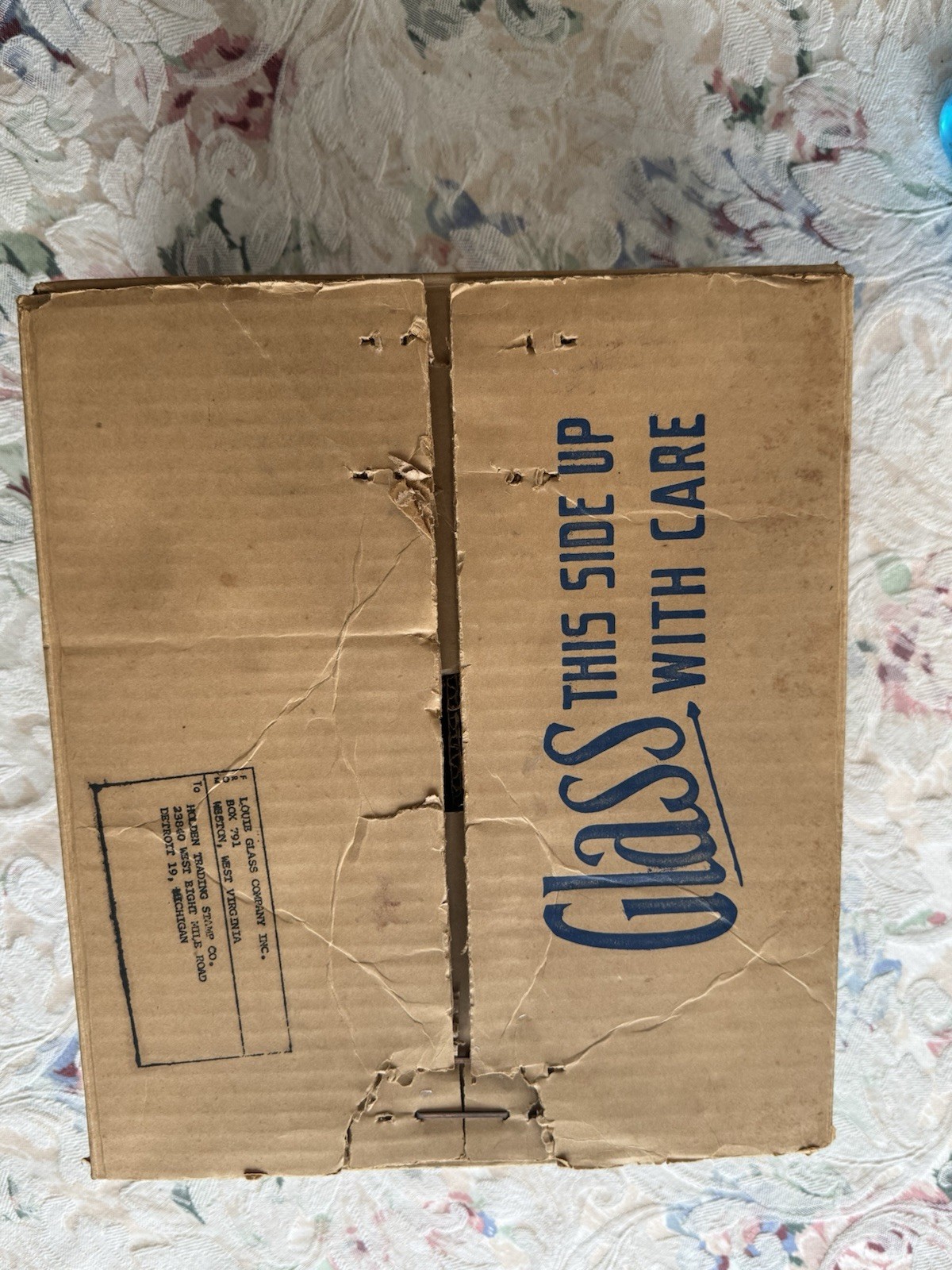 Vintage 1960s Glass Hurricane Candle Lamp Set Louie Glass Co With Original Box
