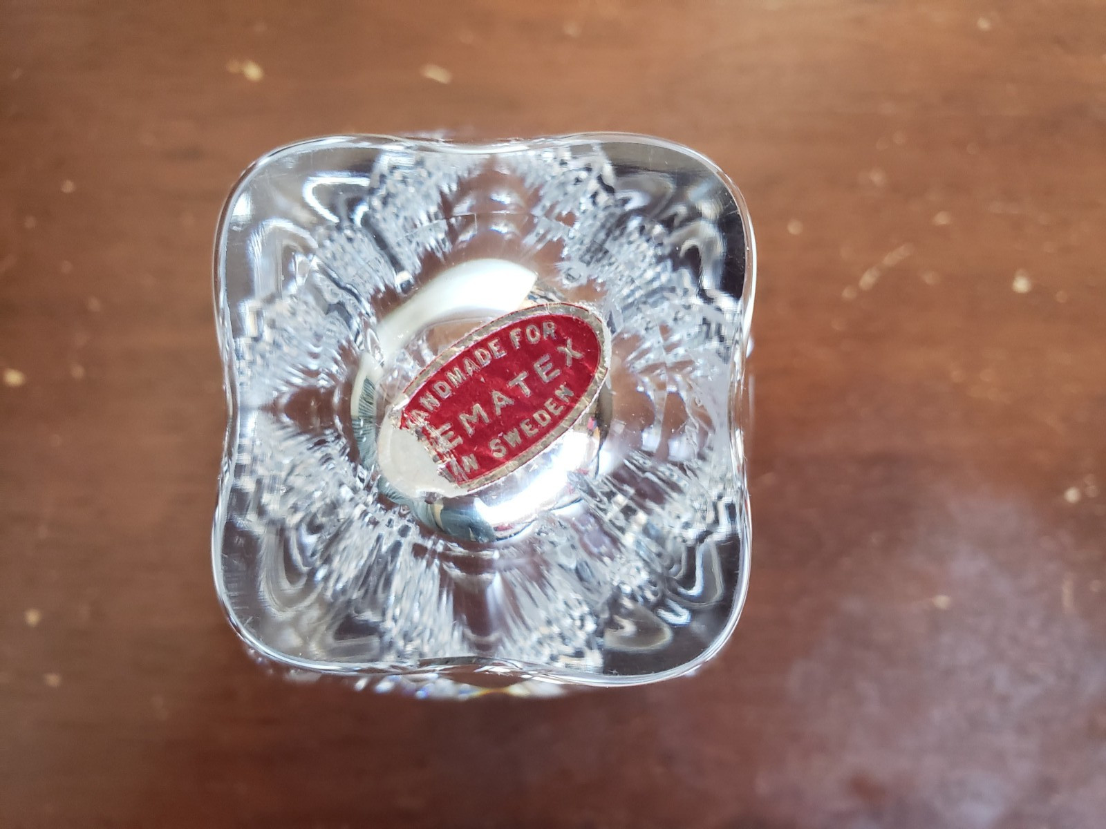 Skruf Sweden Crystal Vase With Etched Deer Heavy Lead Crystal Handmande Ematex