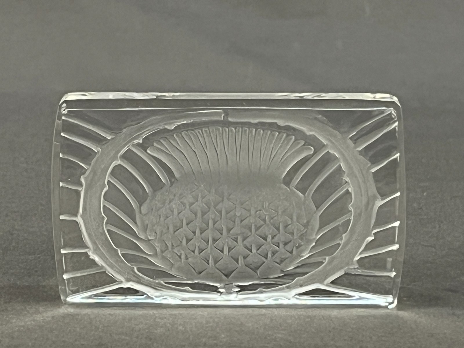 Lalique France Crystal THISTLE 3 1/4″ Paperweight: MINT