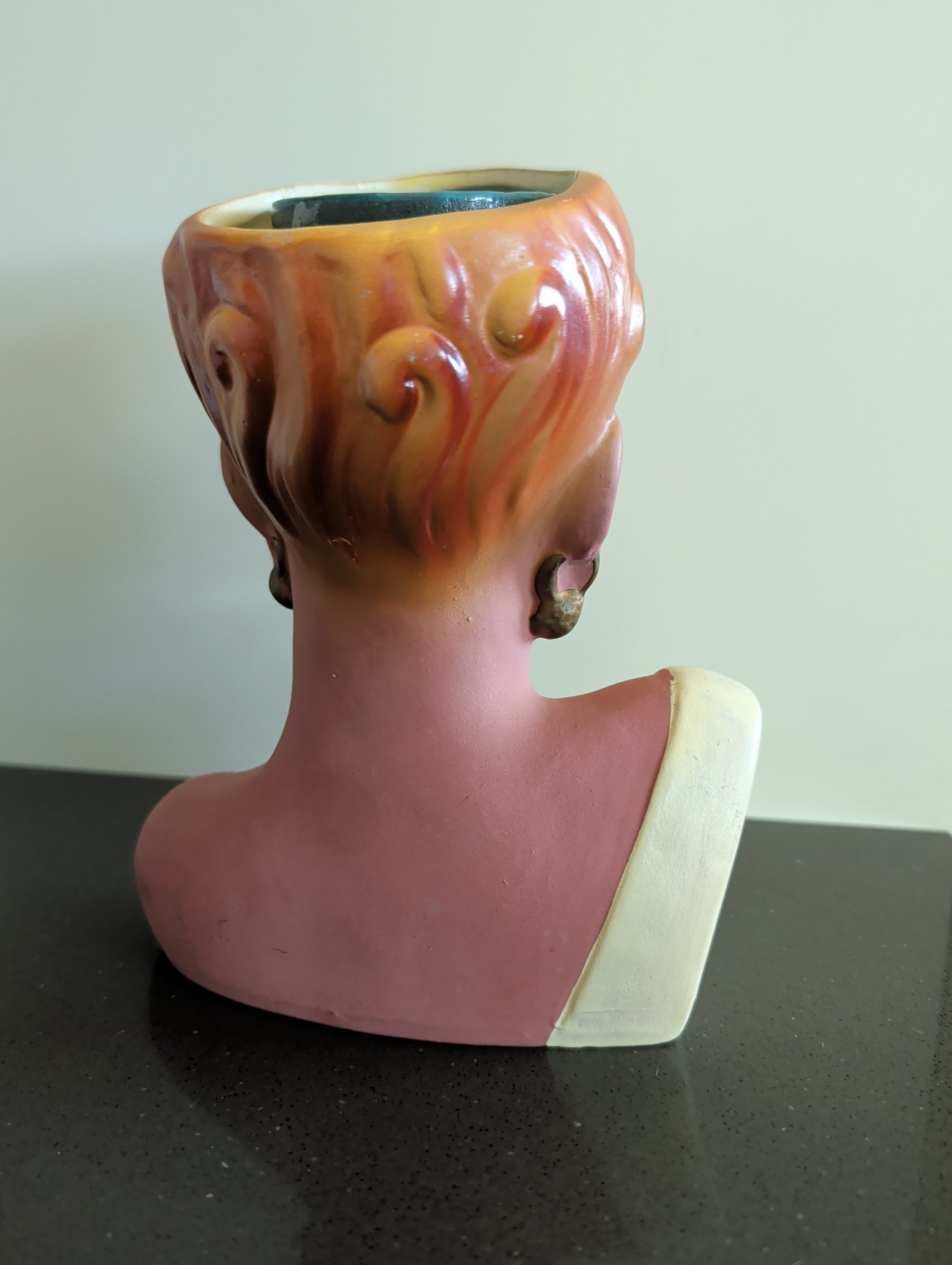 VTG 1940s – 50s Woman Head Statue Lady Vase Joan Crawford? Mid Century Bust 7″