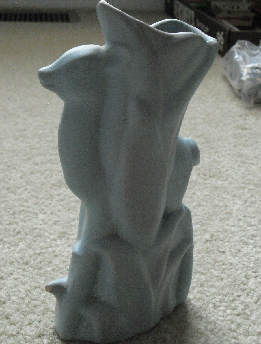 Vintage Rosemeade ND Matte Glaze Deer Figural Vase 8″ Tall