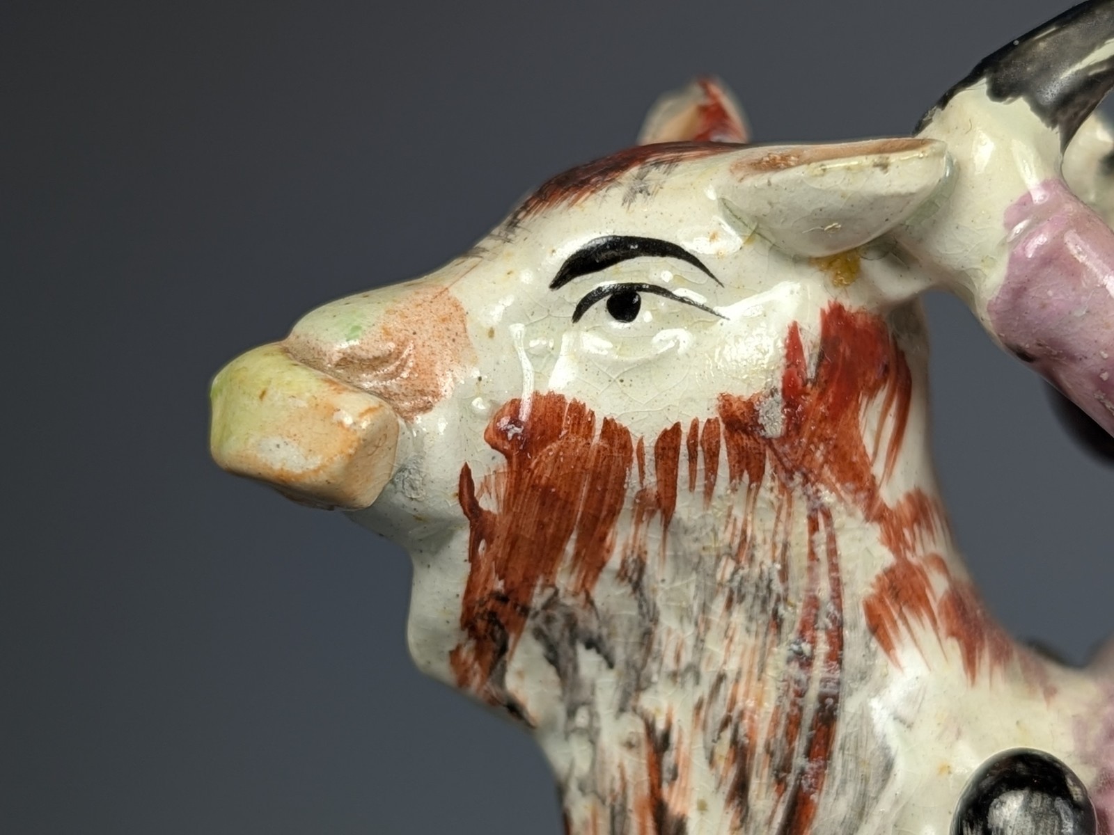 Antique Early 19th Century Staffordshire Figure Welsh Tailor Riding Goat