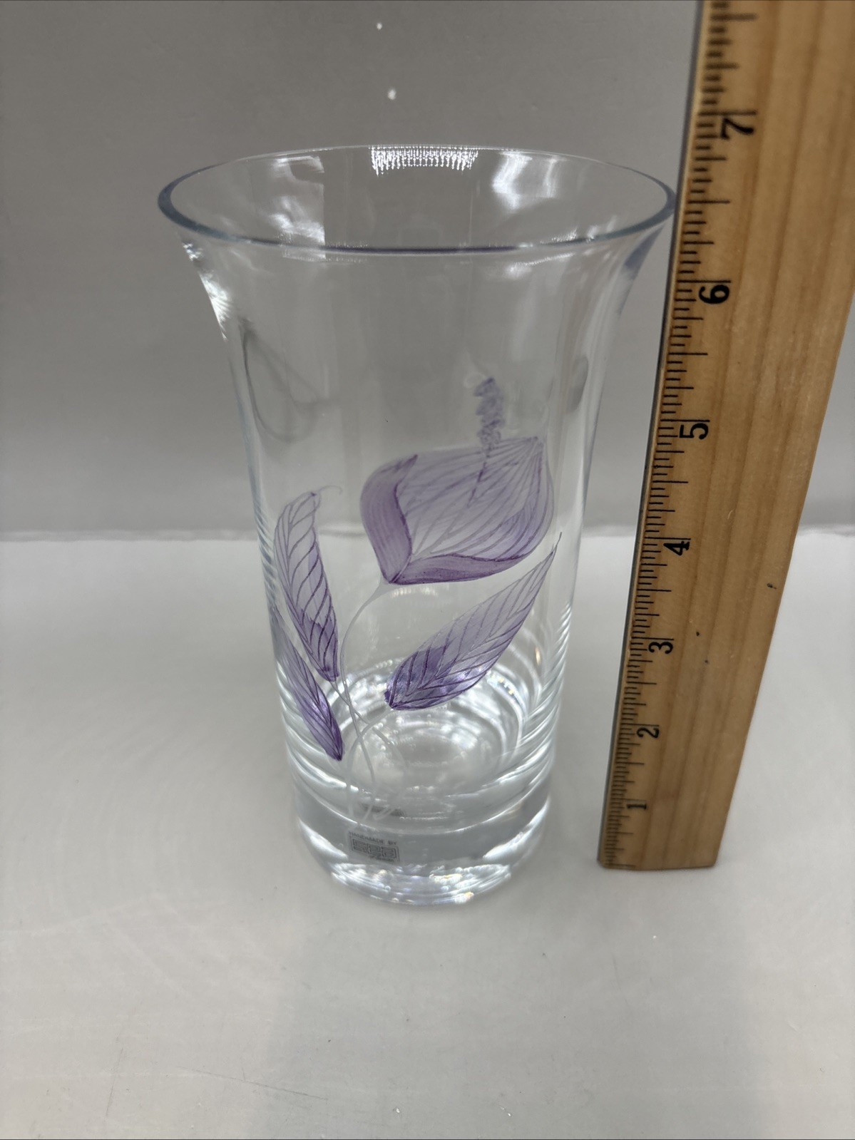 Vintage Sea Glasbruk Kosta Boda Art Glass Vase Rune Strand Flower Design