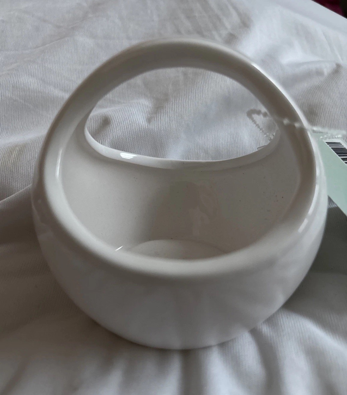 Ceramic Container Miniature Basket White