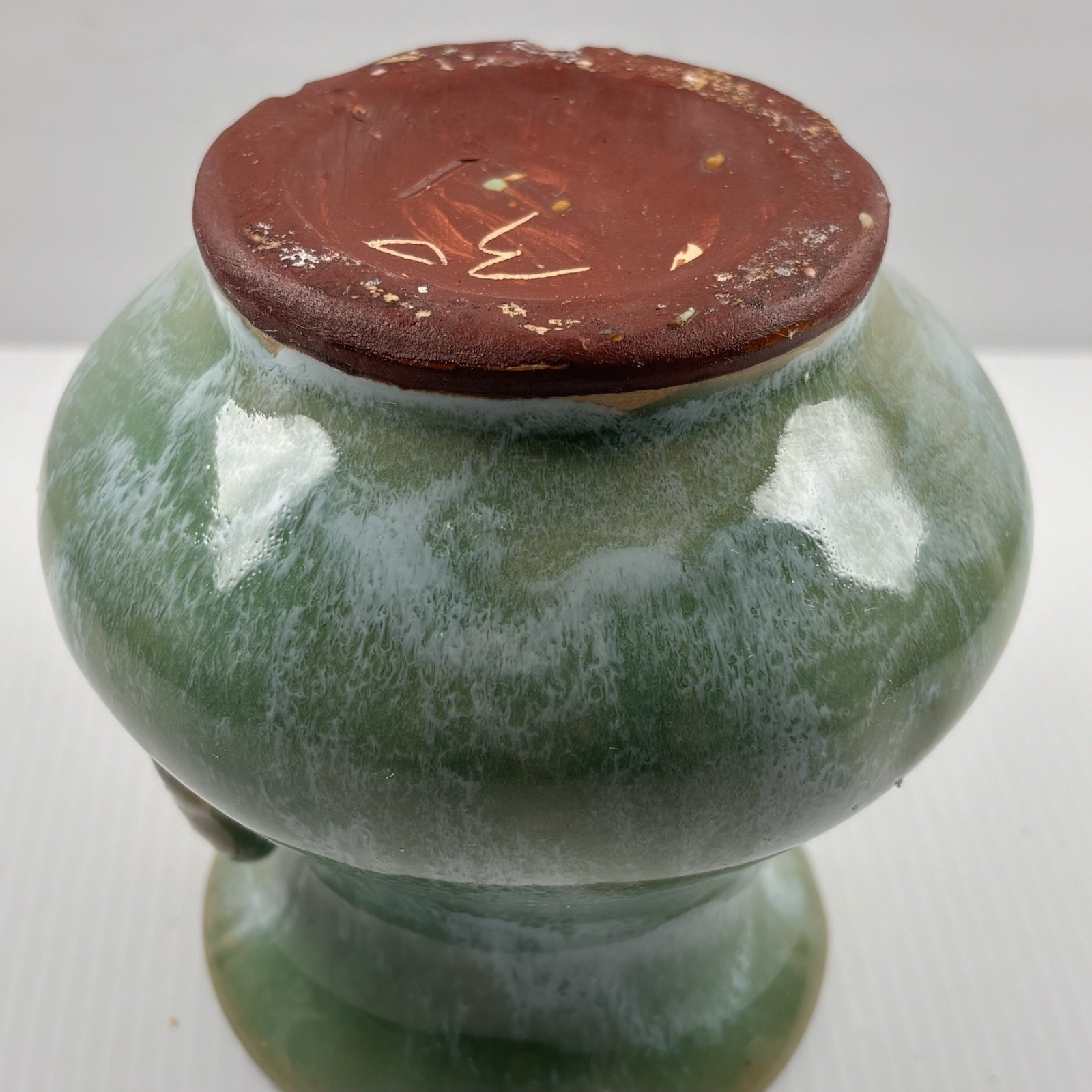 Majolica Style Pottery Vase Strawberries Branch 3D 4.5” Tall Art Studio *READ*