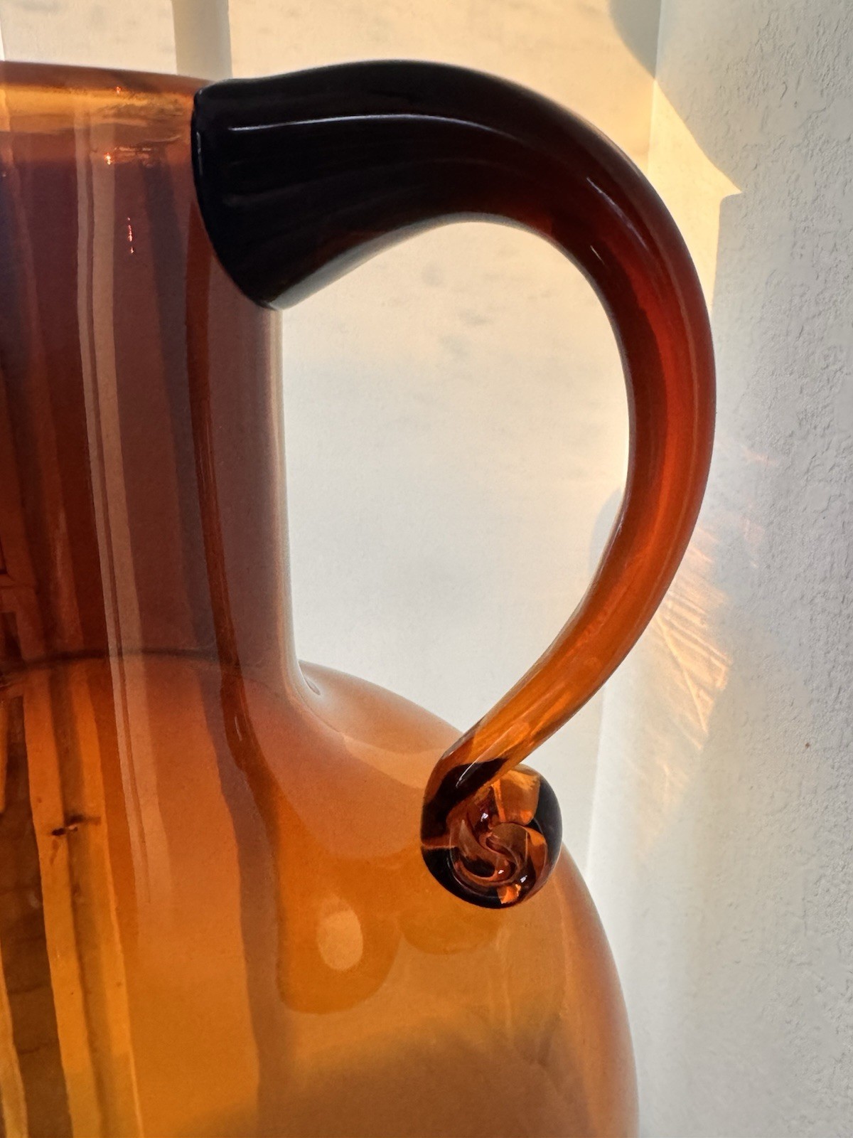 RARE XL Vintage Tiara Exclusives 1979 Burnt Honey Aquarius Pitcher/Floor Vase