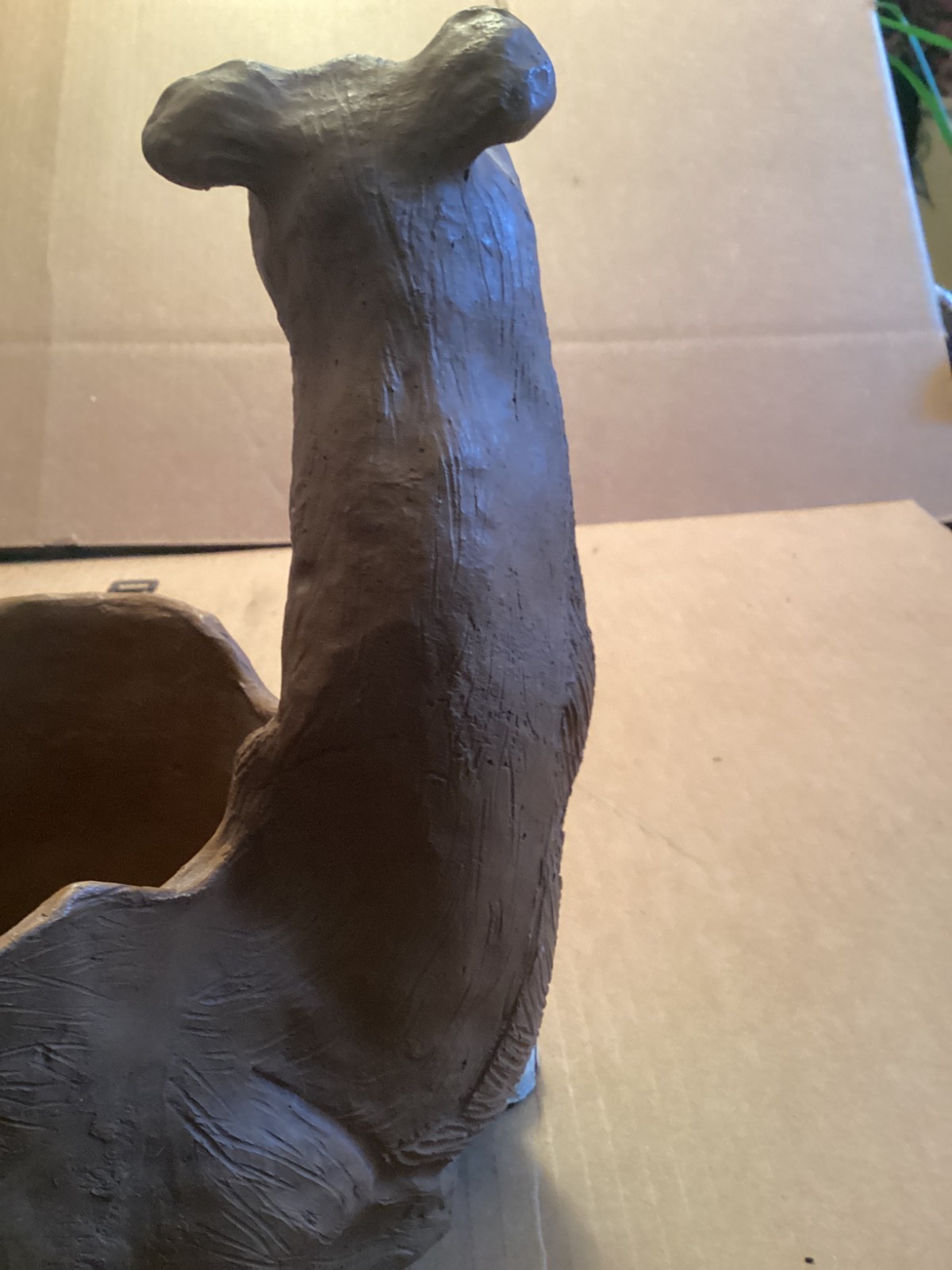Vintage RARE Dave Grossman Camel Planter 11 Inches Tall Signed Clay 1976