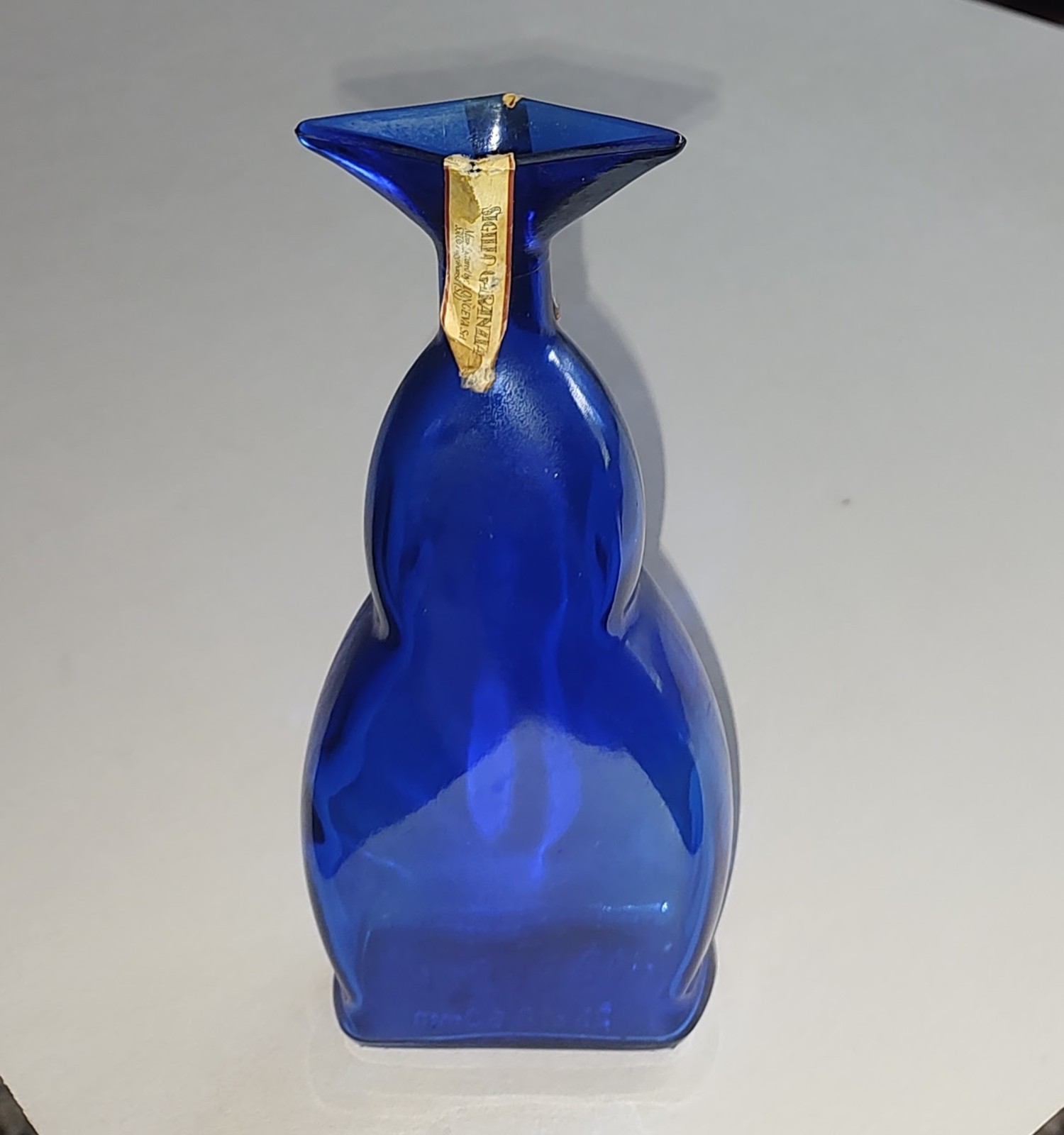 Cobalt Blue Italian Glass 1960s Mod Dep Bottle Decanter Carafe Flower Vase 7.5″