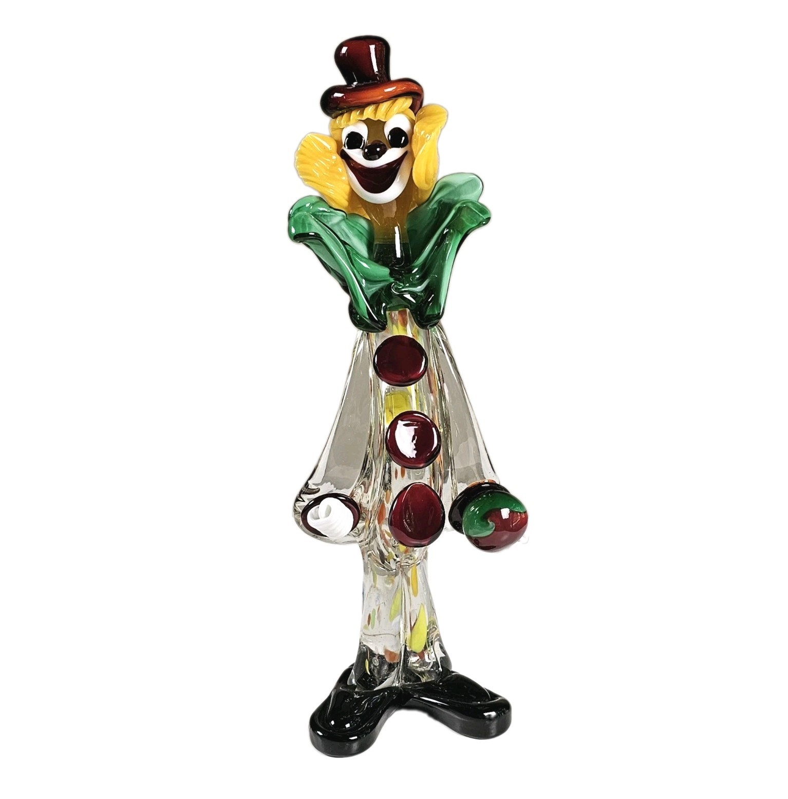 Vintage Koscherak Bros Murano Glass Clown 13.5″ Hand Blown Italian Art Figurine