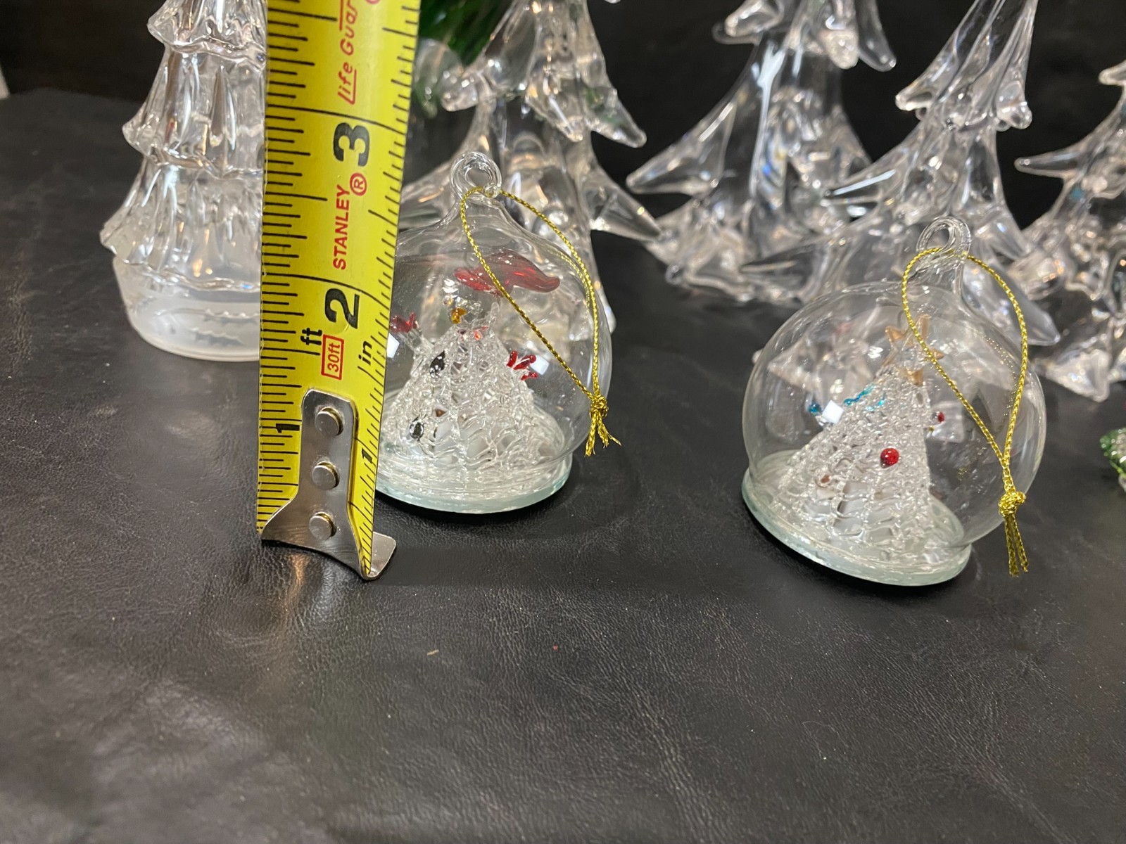 Glass Christmas tree figure figurine lot of 9 Gorham Fenton vintage antique