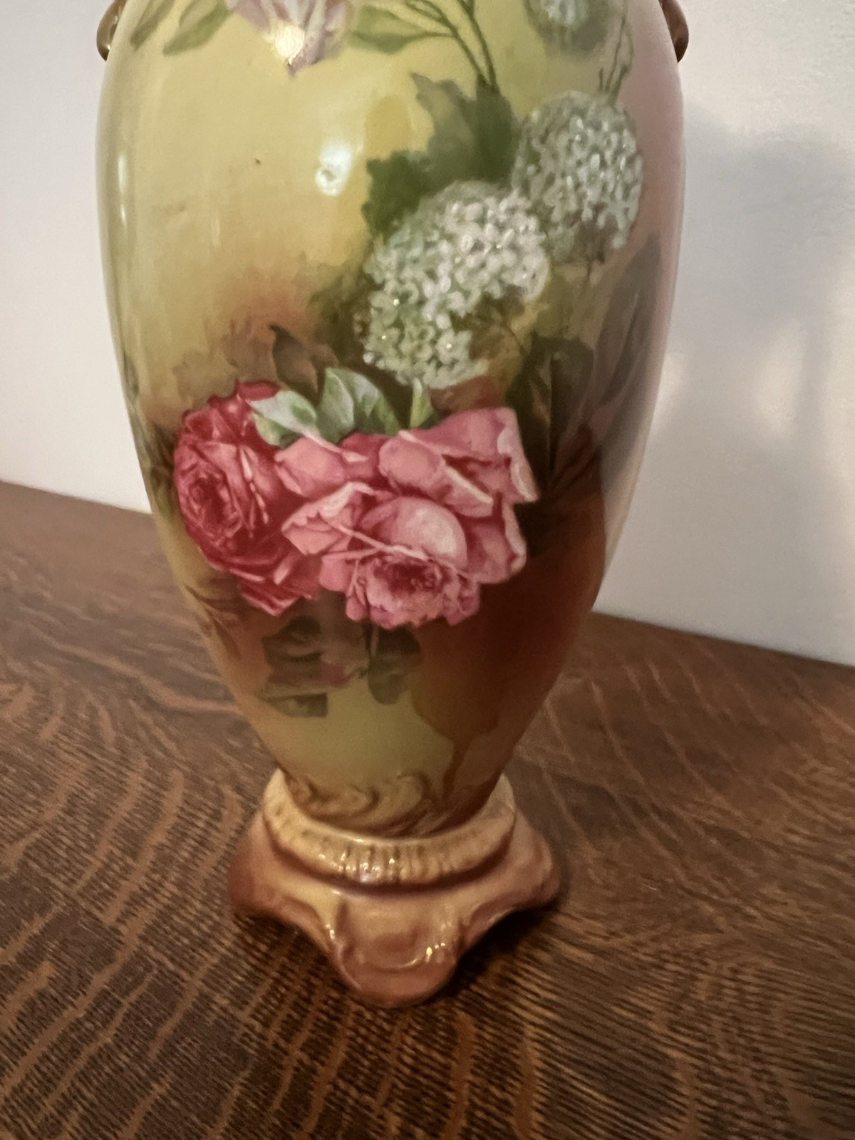 Royal Wettina Austria Hand Painted Floral Rose Ceramic Art Pottery Vase 1900s