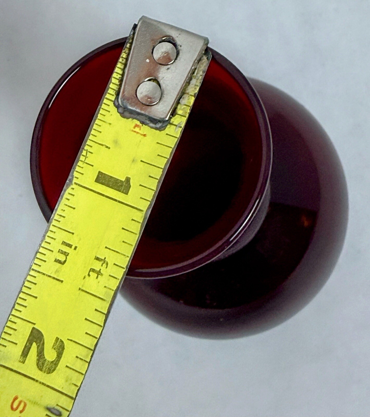 Vintage Ruby Red Glass 4″ Miniature Hand Blown Glass Bud Vase – R