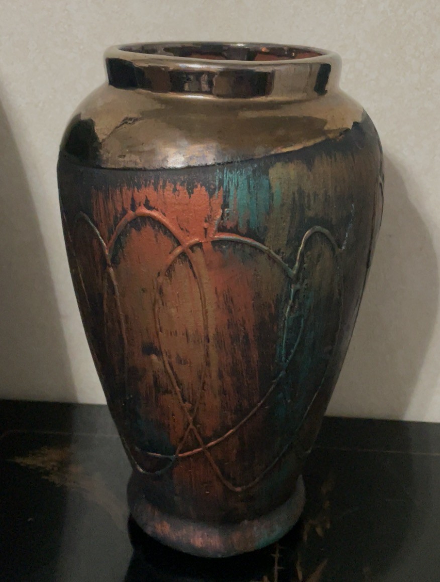 Raku Glazed Large Pottery/Vase