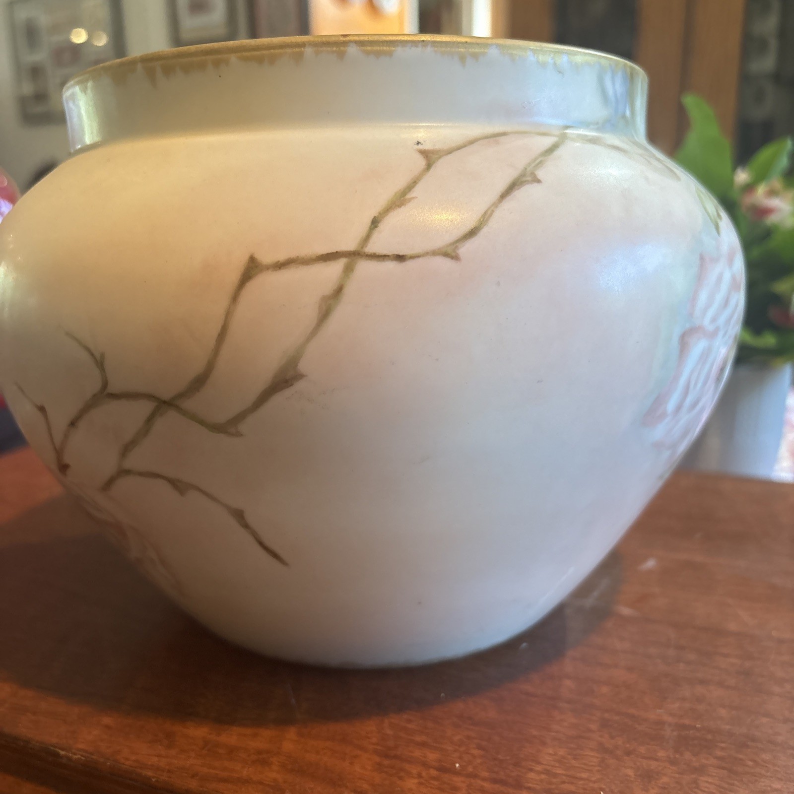 Antique Limoges Jardiniere Hand Painted Signed D and C Limoges & Olive Glover