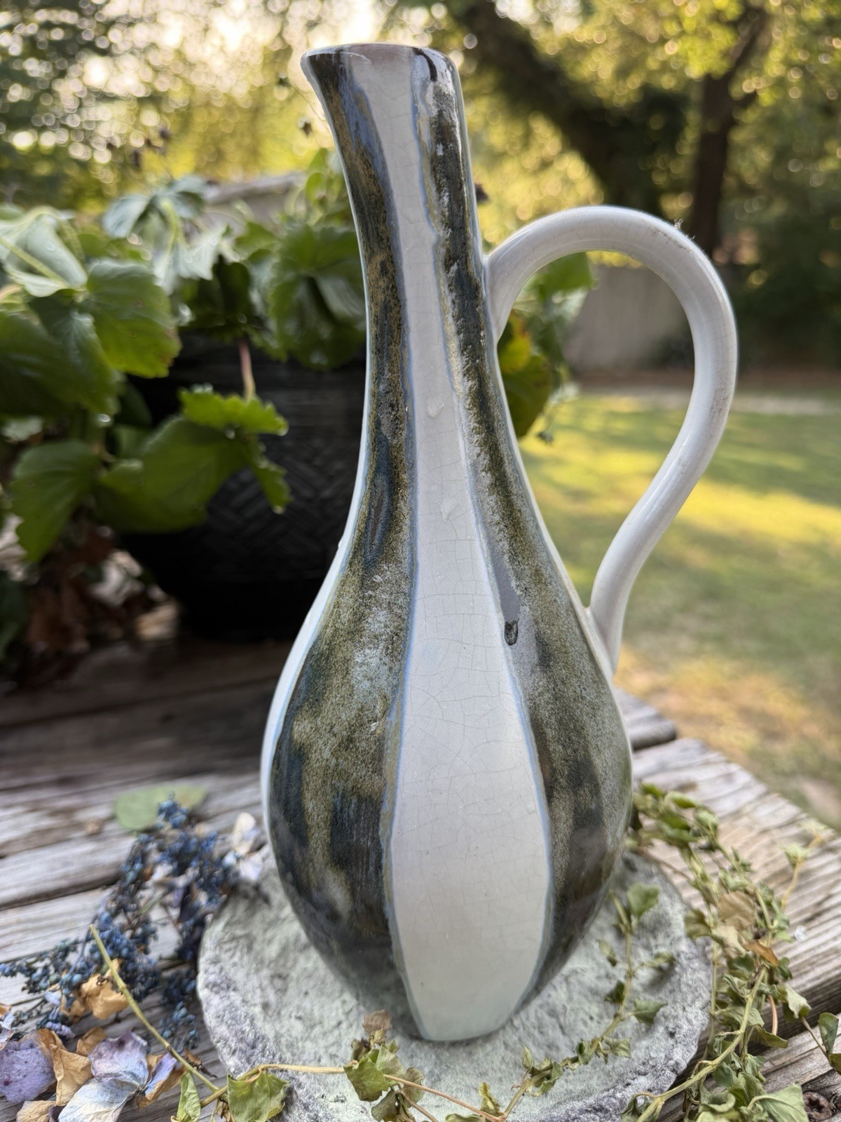 Vintage Schramberg Keramik Daniela 76 Pitcher Vase West Germany MCM Pottery 10.5