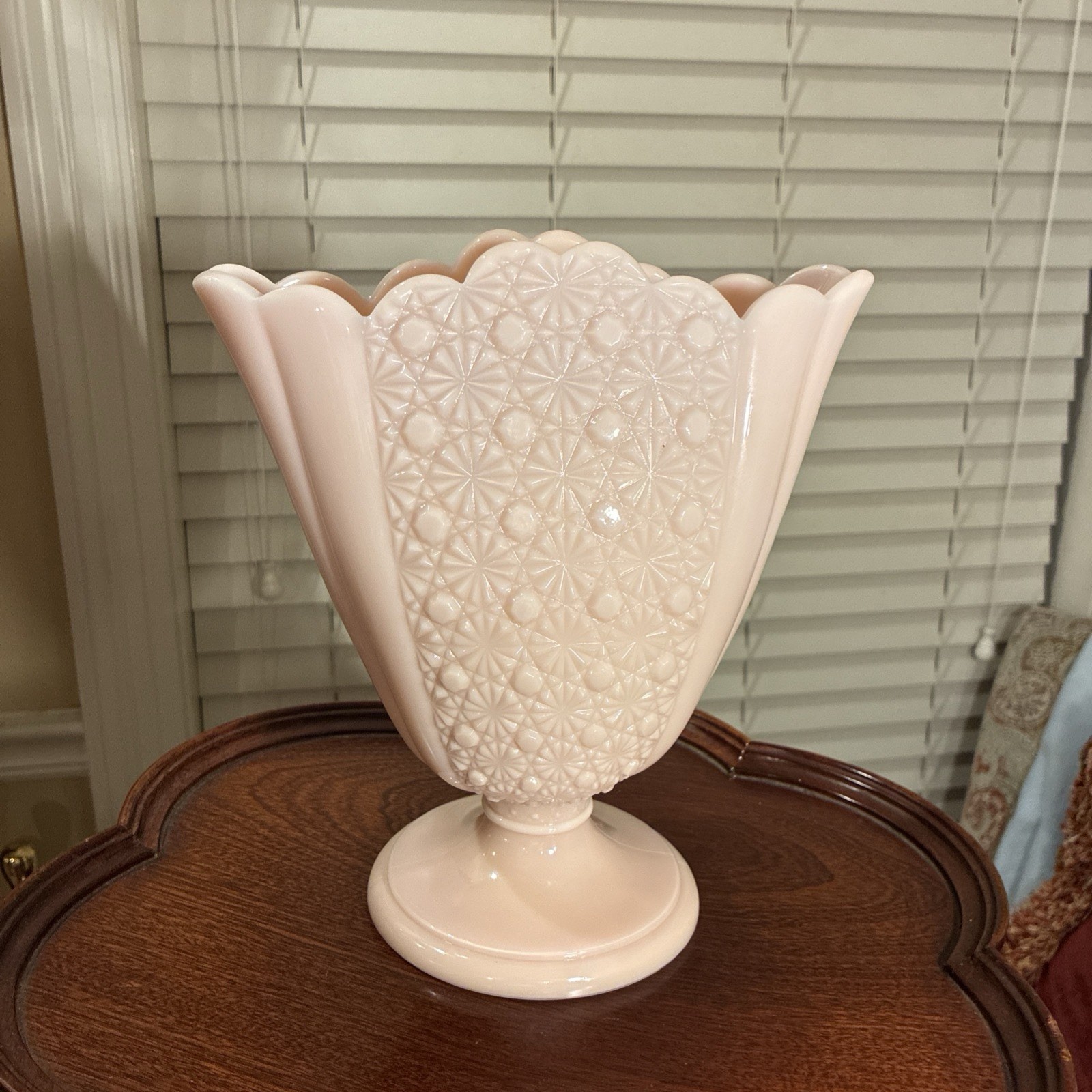 Vintage Fenton, Rose, Milk, Fan Vase Daisy, And Button Pattern From The 1950’s