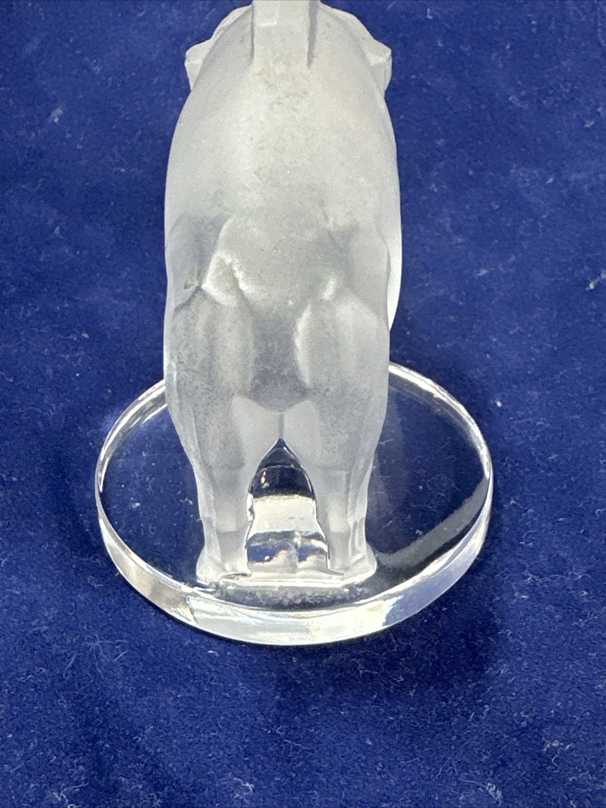 LALIQUE Frosted Wild Boar Wild Pig Razorback Figurine 3.5″ Signed