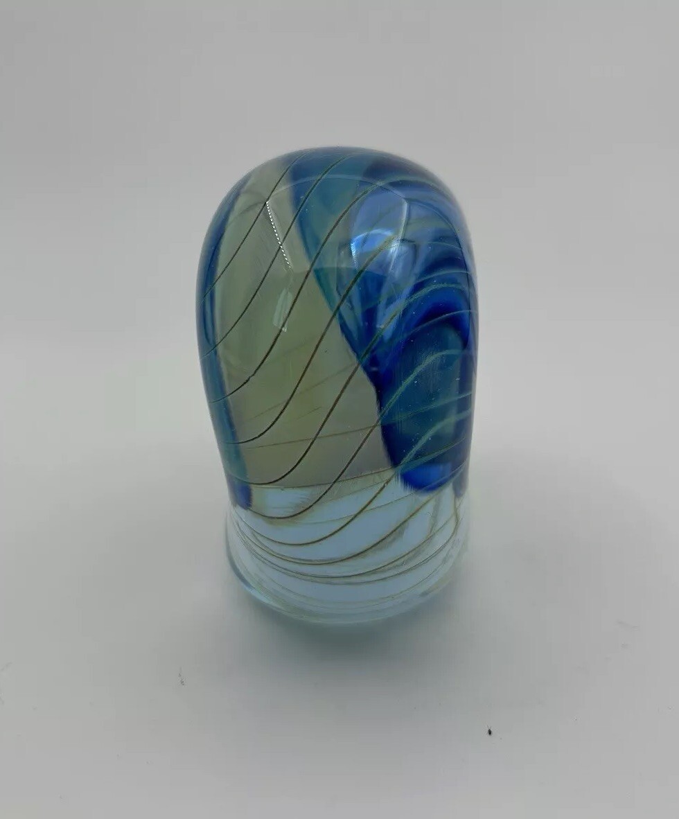 Vintage Dabanian Karnig Studio Art Glass Paperweight 1993 – Controlled Bubble