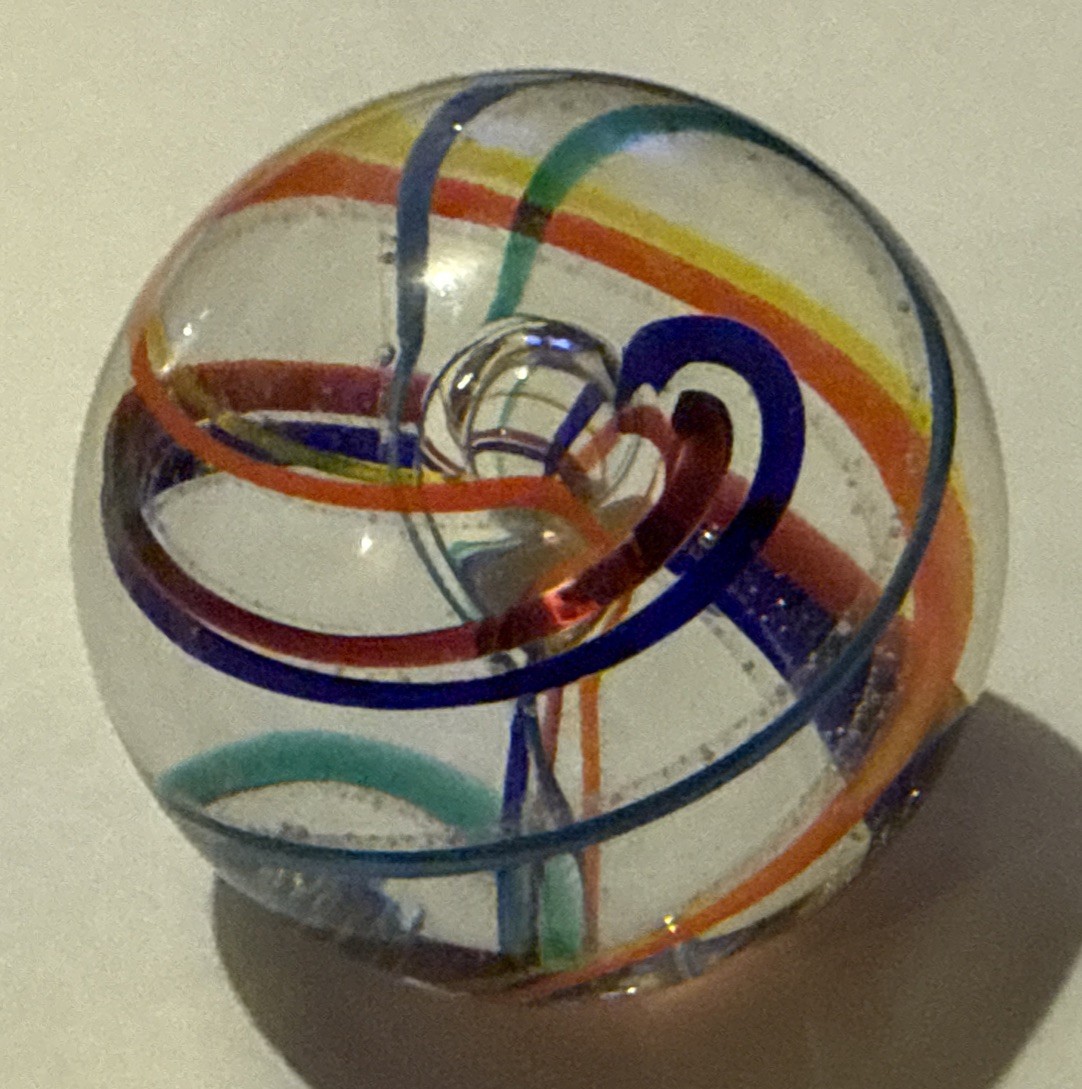 1993 Glass Eye Studio GES Art Glass Swirl Paperweight