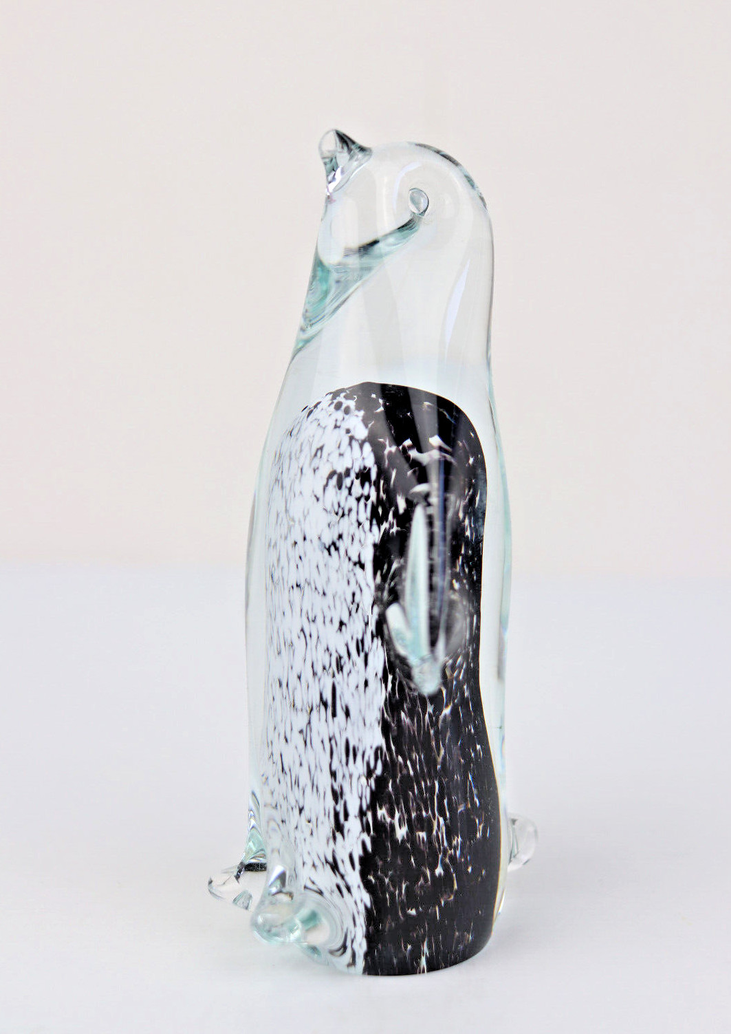 Crystal Glass Blown Penguin Black White Clear 5.5 Inch Mantorp Sweden