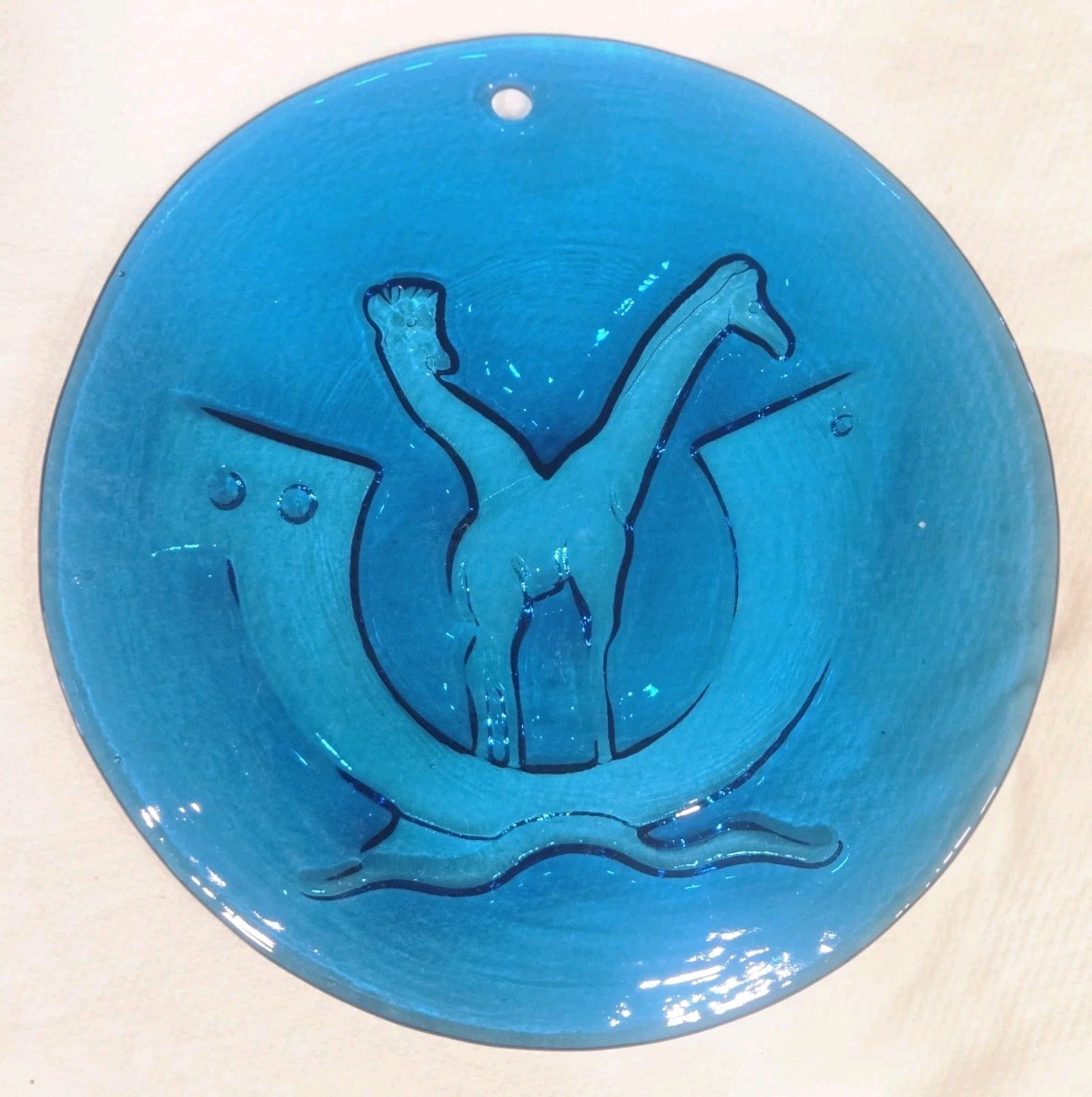 Vintage HOLMEGAARD NOAH’S ARK SUNCATCHER 1970’s Glass Giraffes Ornament 5.75 In