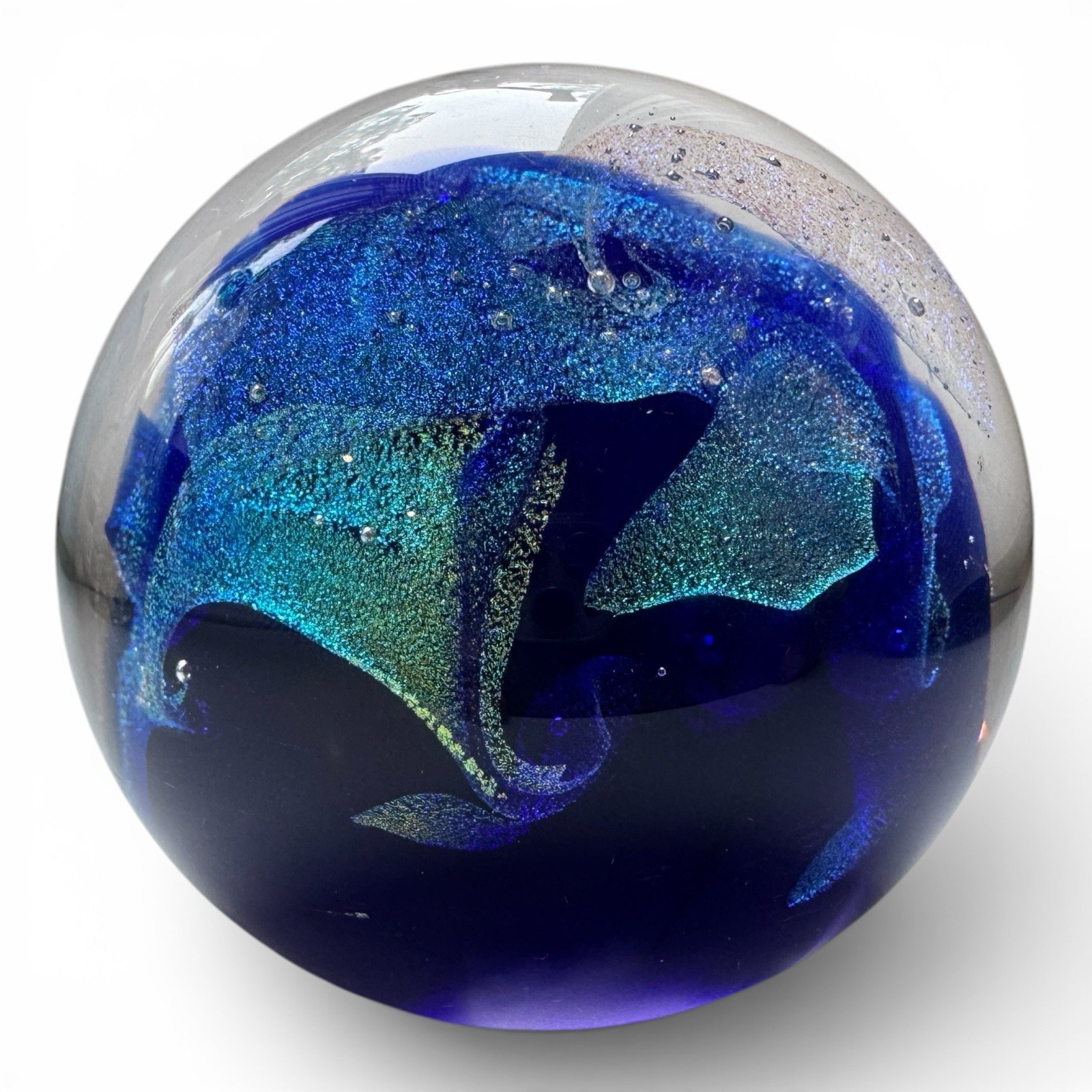 3” Glass Eye Studio # 20 Northern Lights Glass Paperweight
