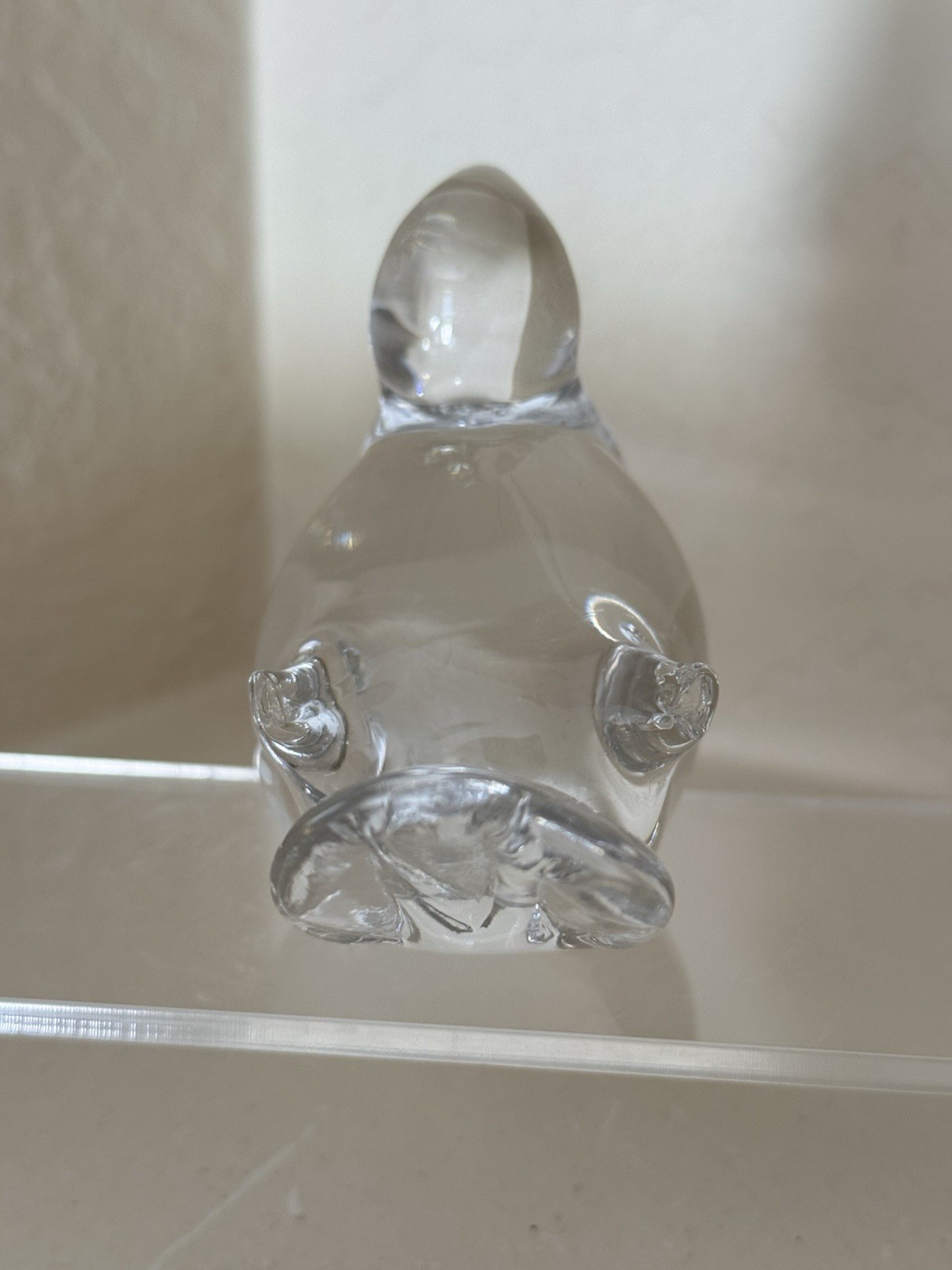Vintage Signed Vilca Italy Lead Crystal Bird Figurine Hand Blown 3.25” inch