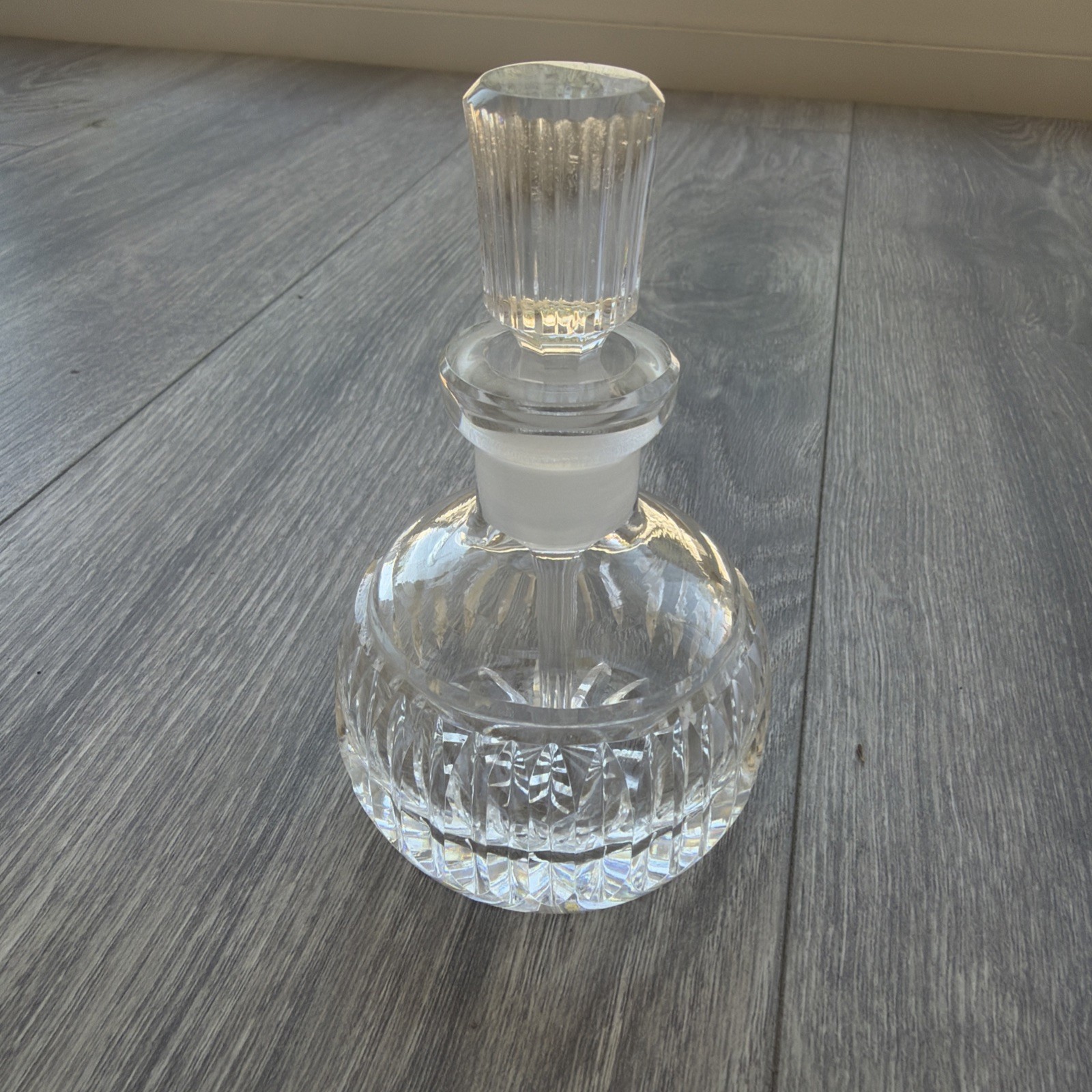 Waterford Crystal Scent Bottle with Matching Stopper Round Perfume Bottle
