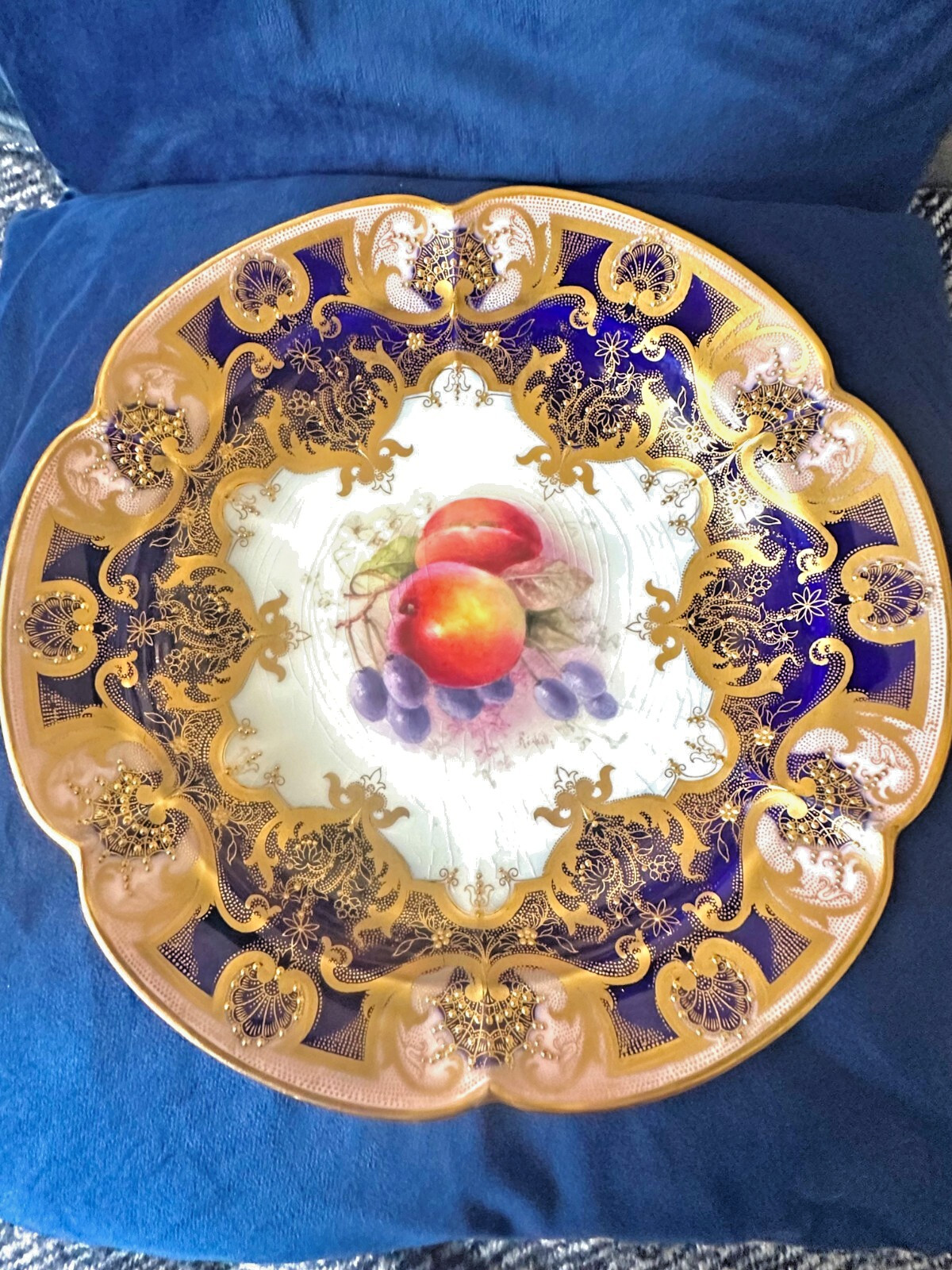 Royal Worcester Hand Painted ‘Fallen Fruits’ Dessert Plate, 25cm: by Ricketts