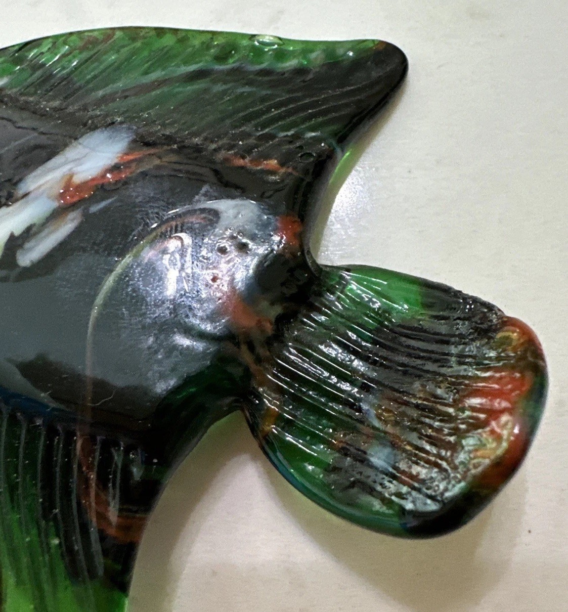 Beautiful Vintage Art Glass Fish Figure Figurine Murano Style