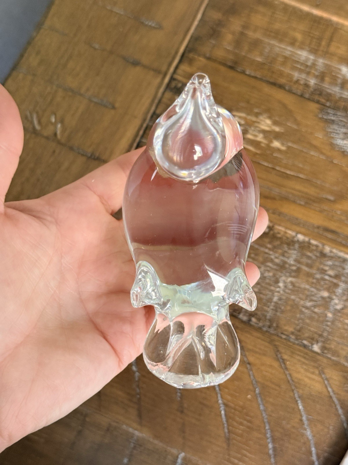 Vintage Signed Vilca Italy Lead Crystal Bird Figurine Hand Blown 3.25” inch