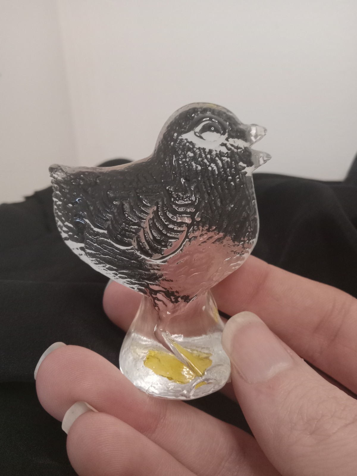 Vintage MCM Kosta Boda Glass Baby Chicken Zoo Series Sweden Bertil Vallien