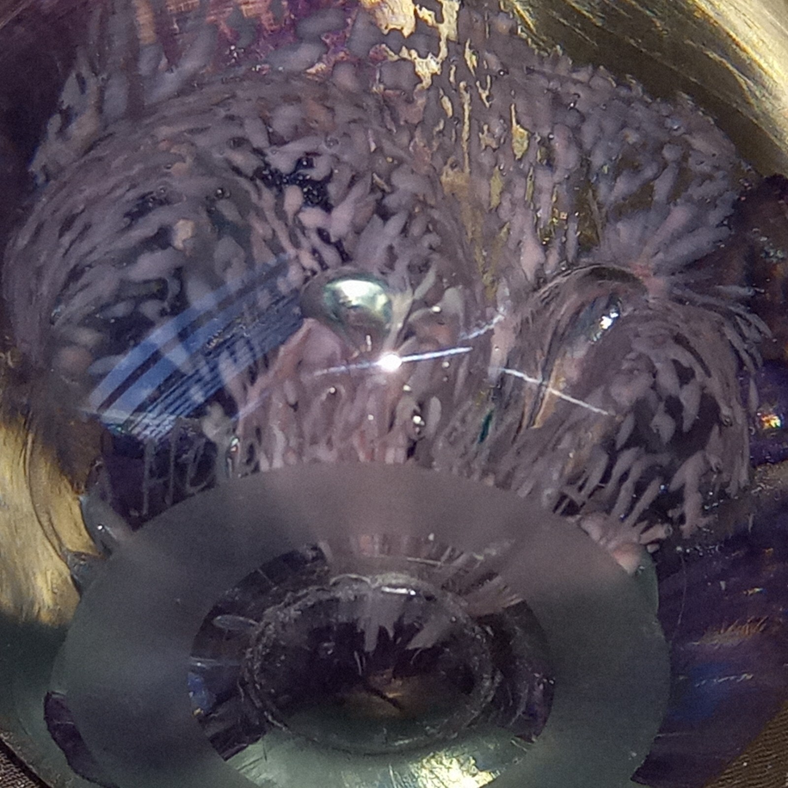 VTG ROBERT HELD ART GLASS SWIRLS CONTROLLED BUBBLES PAPERWEIGHT