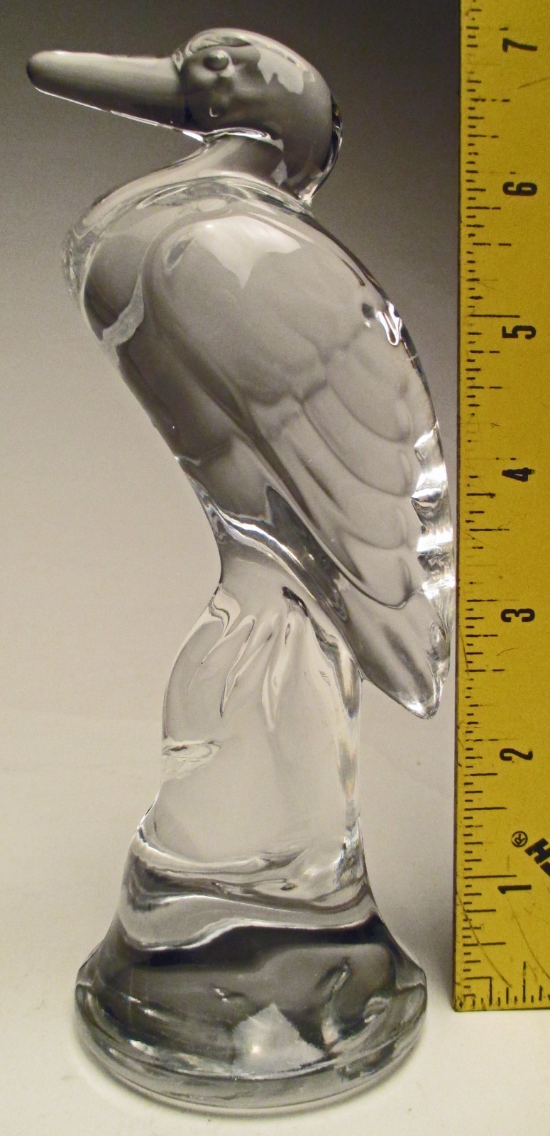VTG Duncan Miller Solid Clear Glass Heron #30 Figurine Pall Mall line 1930-40’s