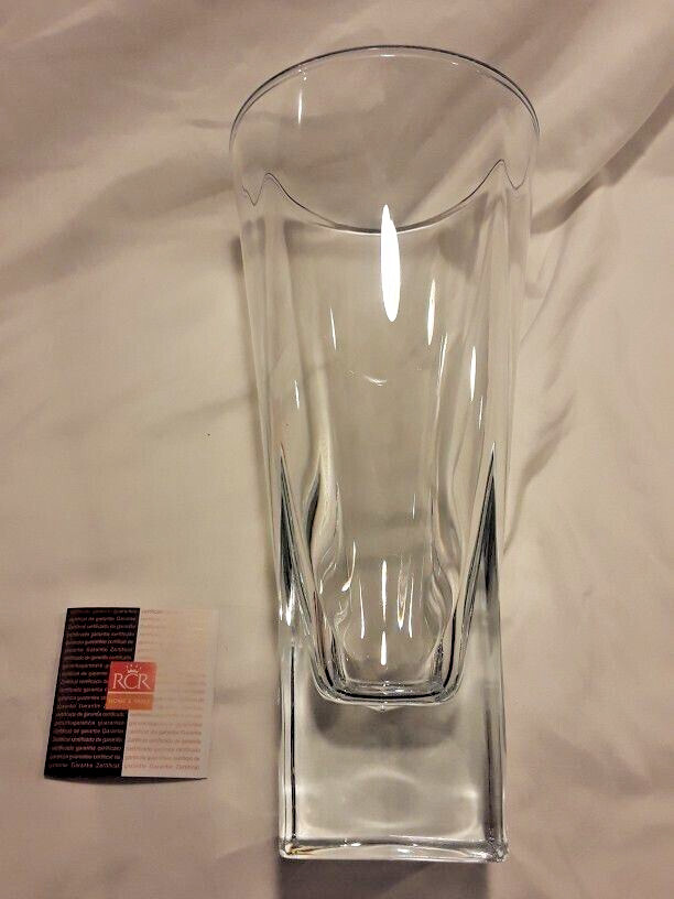 RCR Home & Table Fusion Lead Free Crystal Vase Made in Italy-12″ Tall and Heavy!