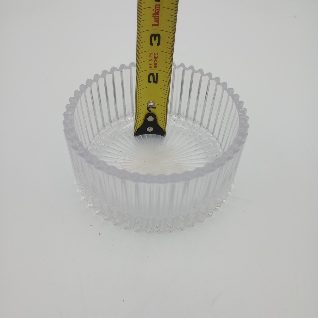 Mikasa Glass Diamond Fire Covered Canister 4.5 Inch Bowl Lid Trinket Dish NOS