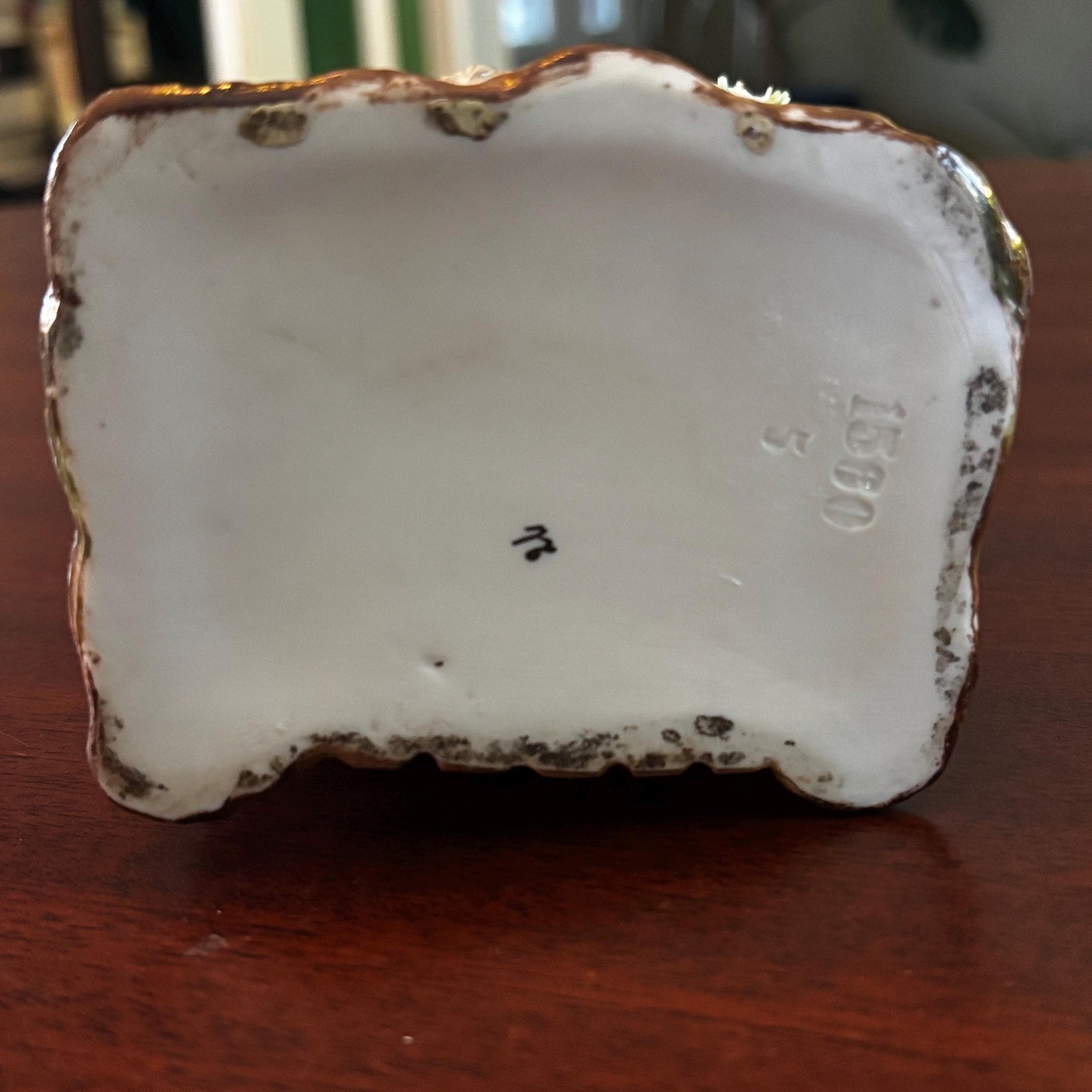 Antique Bisque Porcelain Planter | Stamped 1580 5 | 6.5″ Tall
