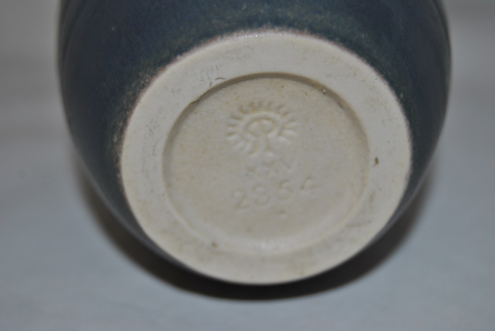 Rookwood Matte Dark Blue Over Brown Pedestal Vase 1925 Shape #2354