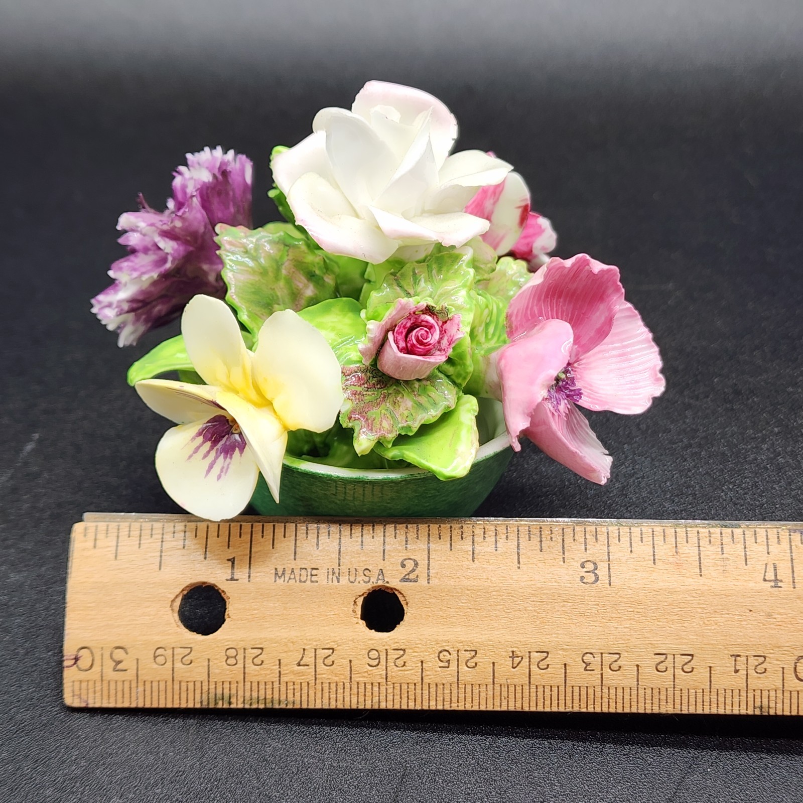 Vtg Fine Bone China Crown Staffordshire Porcelain Floral Rose Bouquet England
