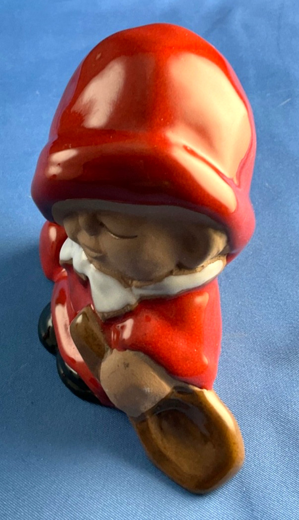 JIE Gantofta Gnome Tomten Figures Lot Of 2 Sweden Stoneware One Holding Grötslev