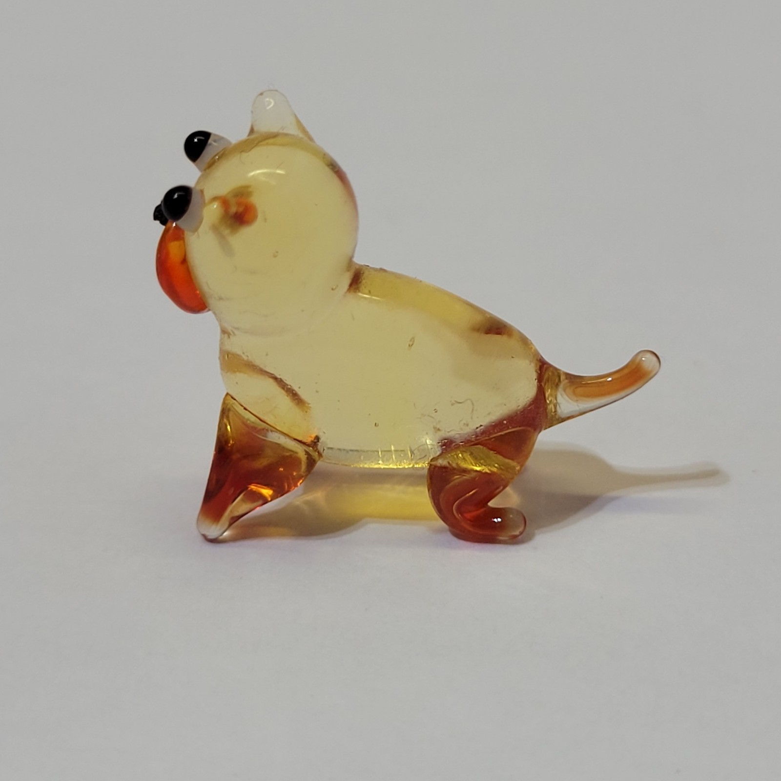 Art Glass Dog Mini 2cm Brown & Black Hand Blown