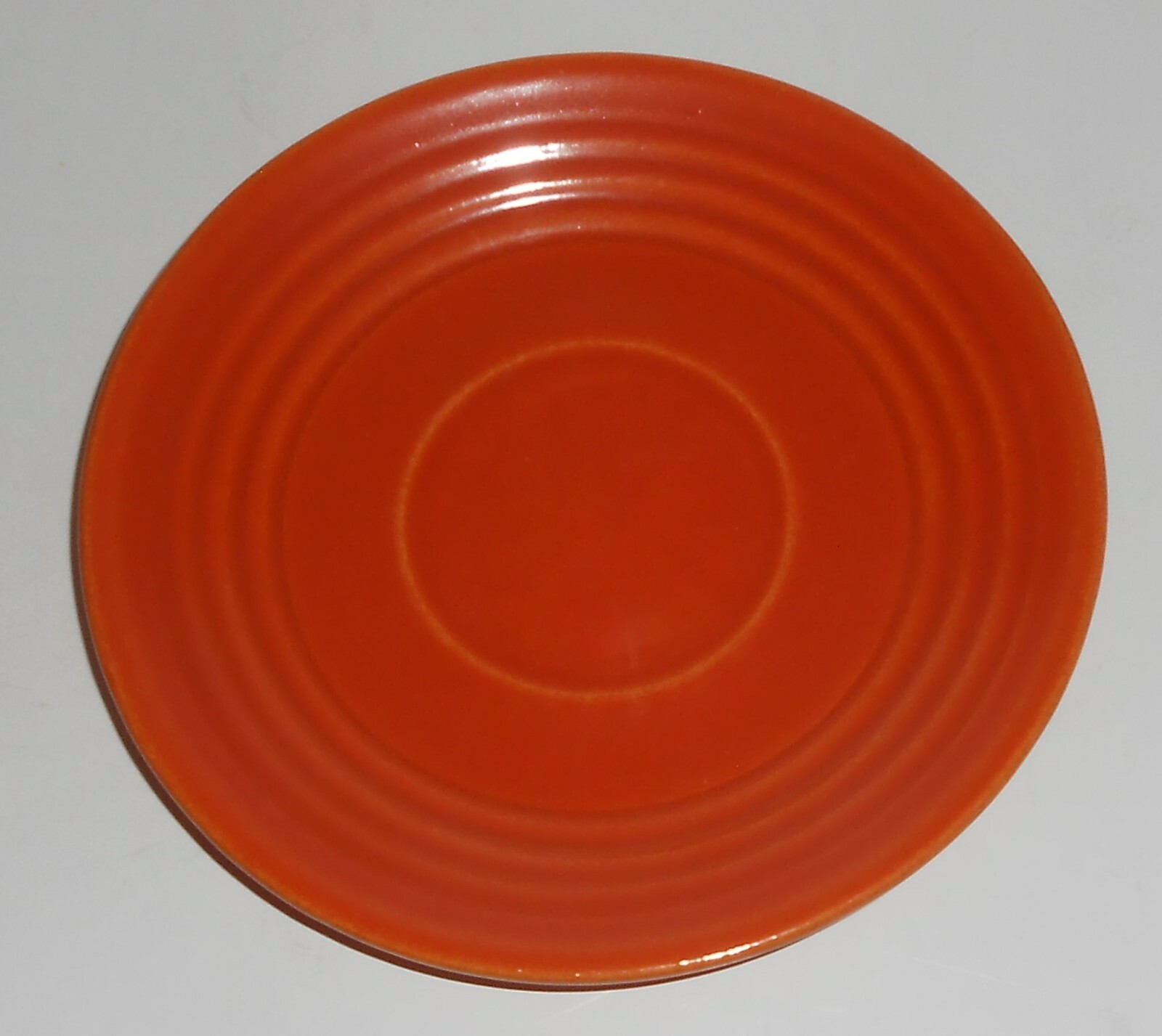 Vintage Bauer Pottery Ring Ware Orange Saucer