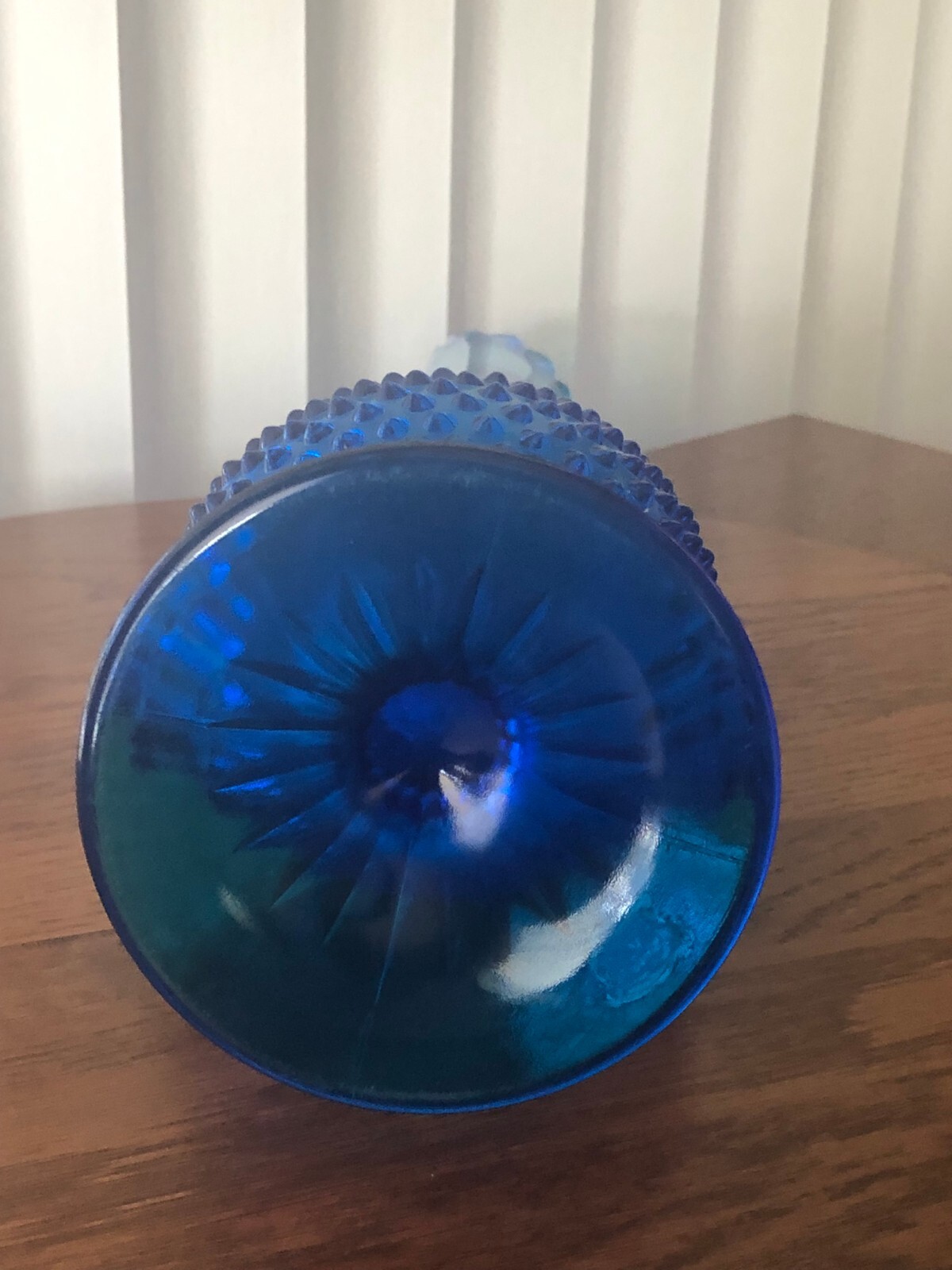 VINTAGE FENTON COLONIAL BLUE 22″ SWUNG VASE 1965-77