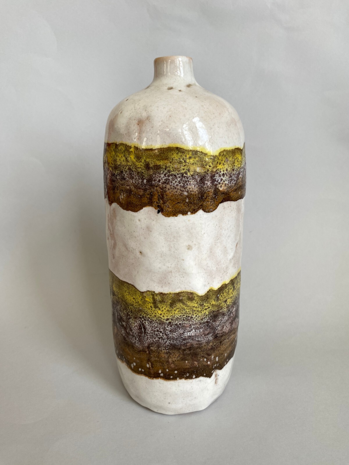 1960s Raymor Lava Vase Italy MCM Mid Century Modern 1051 Bottleneck 10.5″
