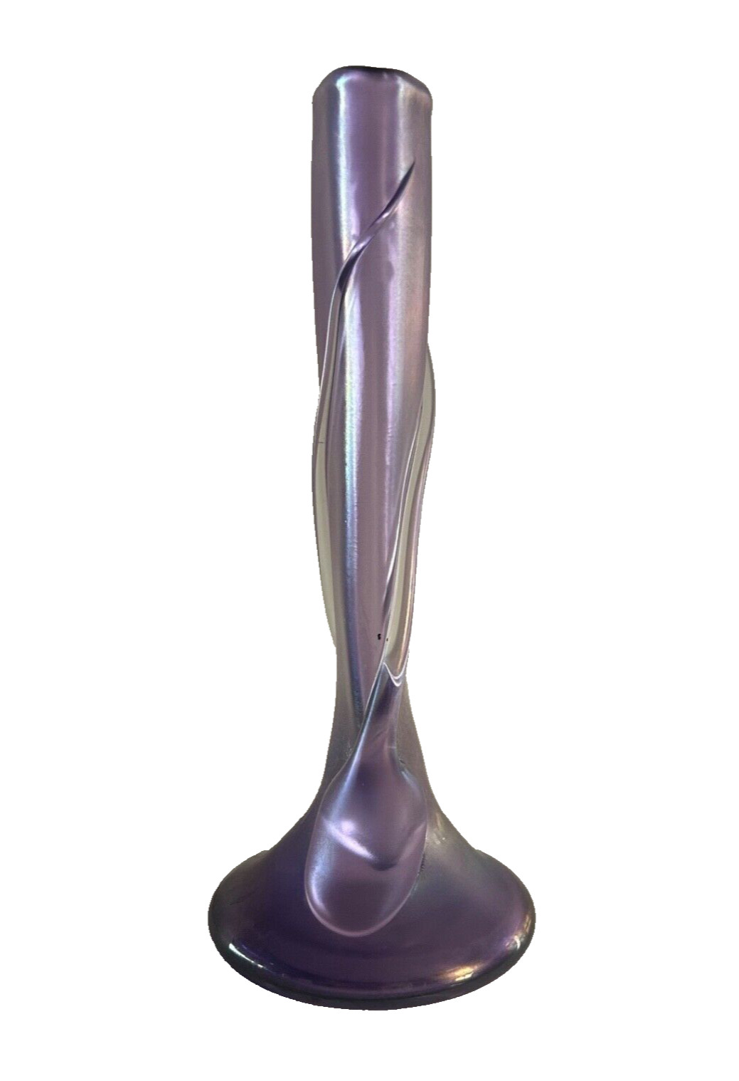Zellique Studio Art Vase Iridescent Purple Opaque Vase Signed JM Joseph Morel!