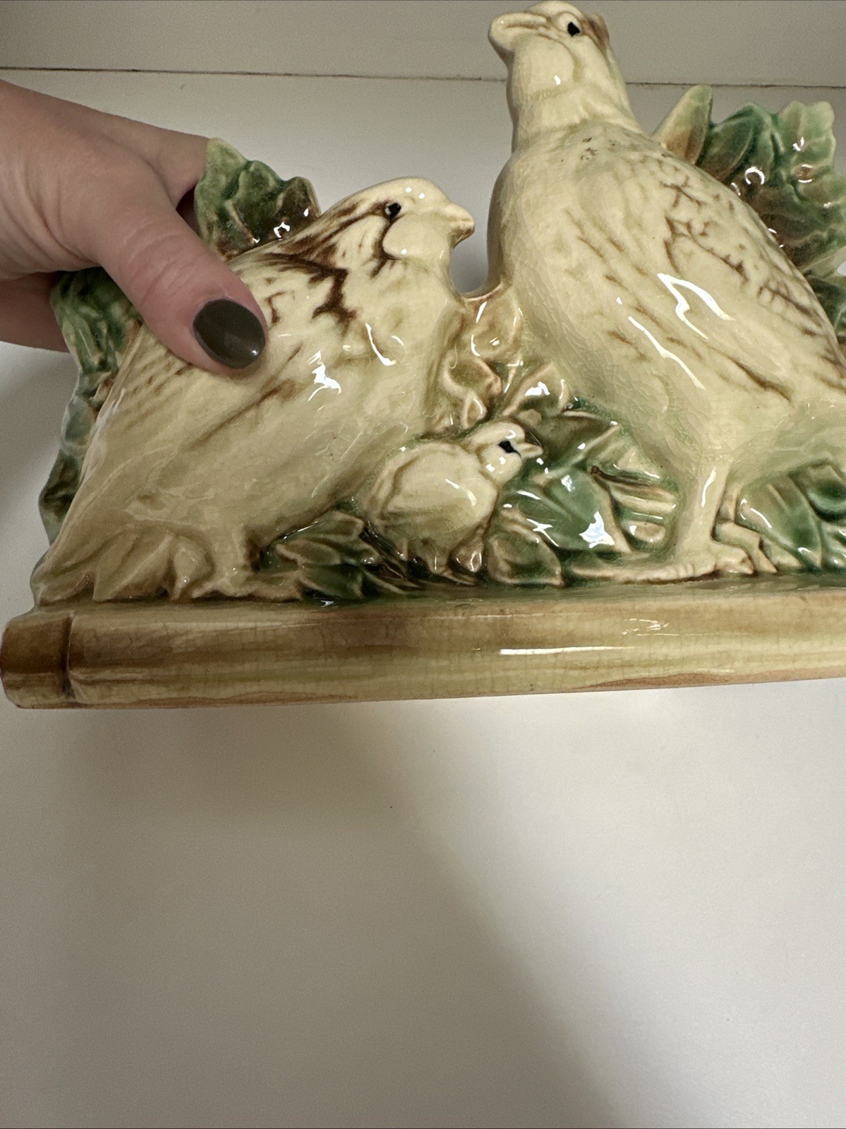 Vintage McCoy Pheasants & Chicks Planter