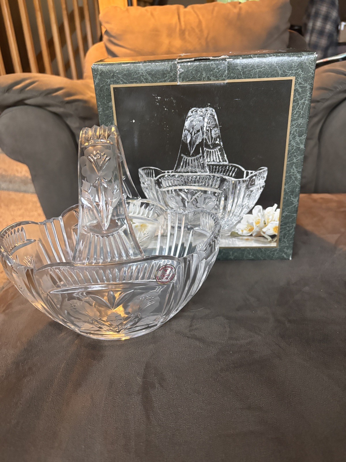 Crystal Clear Industries Crystal Darlington Basket 8.25×8 Inches With Box